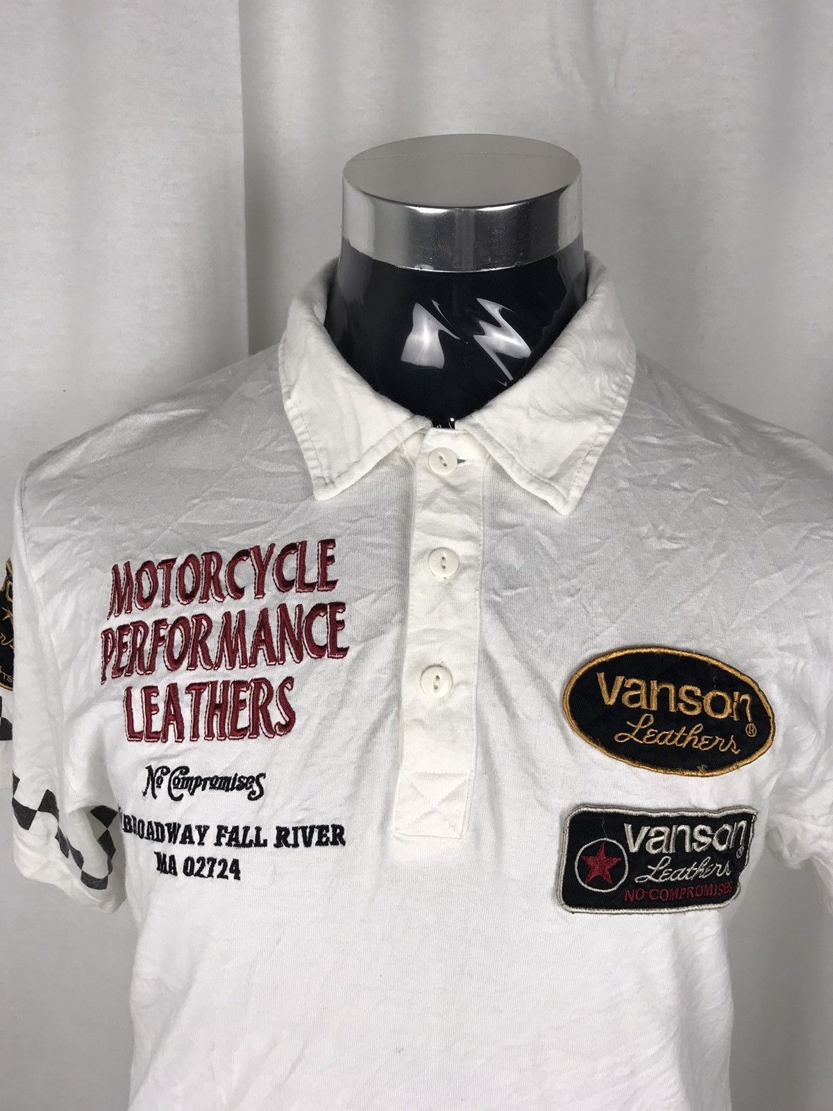 Vanson Leathers 🔥Spell Out Big Logo Vanson Motocycle Rider Polo Size US M / EU 48-50 / 2 - 5 Thumbnail