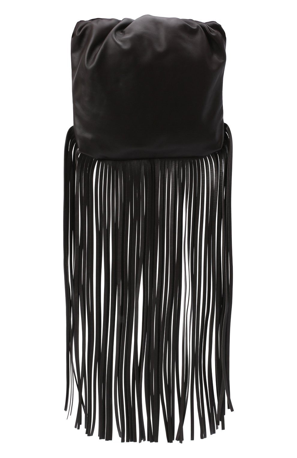 Bottega Veneta BOTTEGA VENETA The Fringe black leather pouch shoulder bag Size ONE SIZE - 2 Thumbnail
