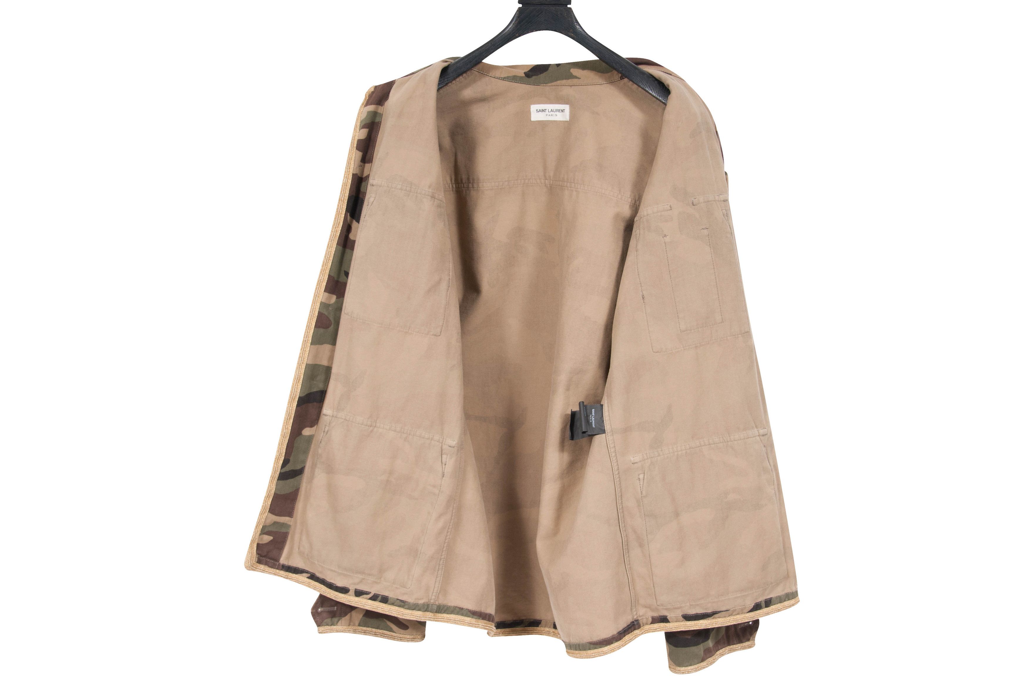 Saint Laurent Paris SS15 Gold Trimmed M65 Military Camo Field Jacket - 00398 Size US M / EU 48-50 / 2 - 9 Thumbnail