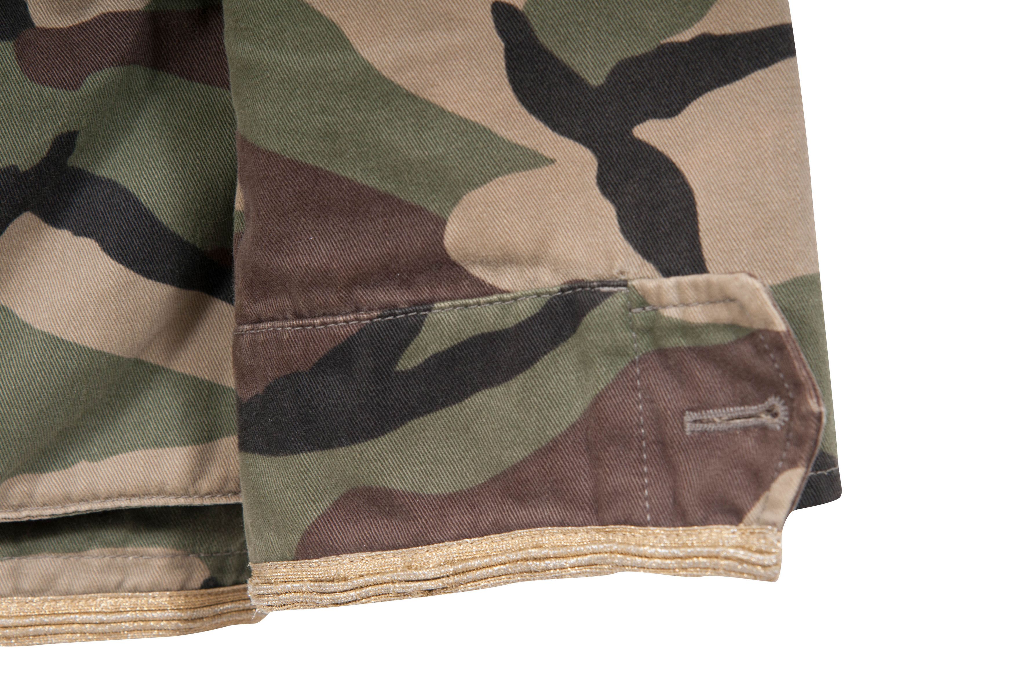 Saint Laurent Paris SS15 Gold Trimmed M65 Military Camo Field Jacket - 00398 Size US M / EU 48-50 / 2 - 5 Thumbnail