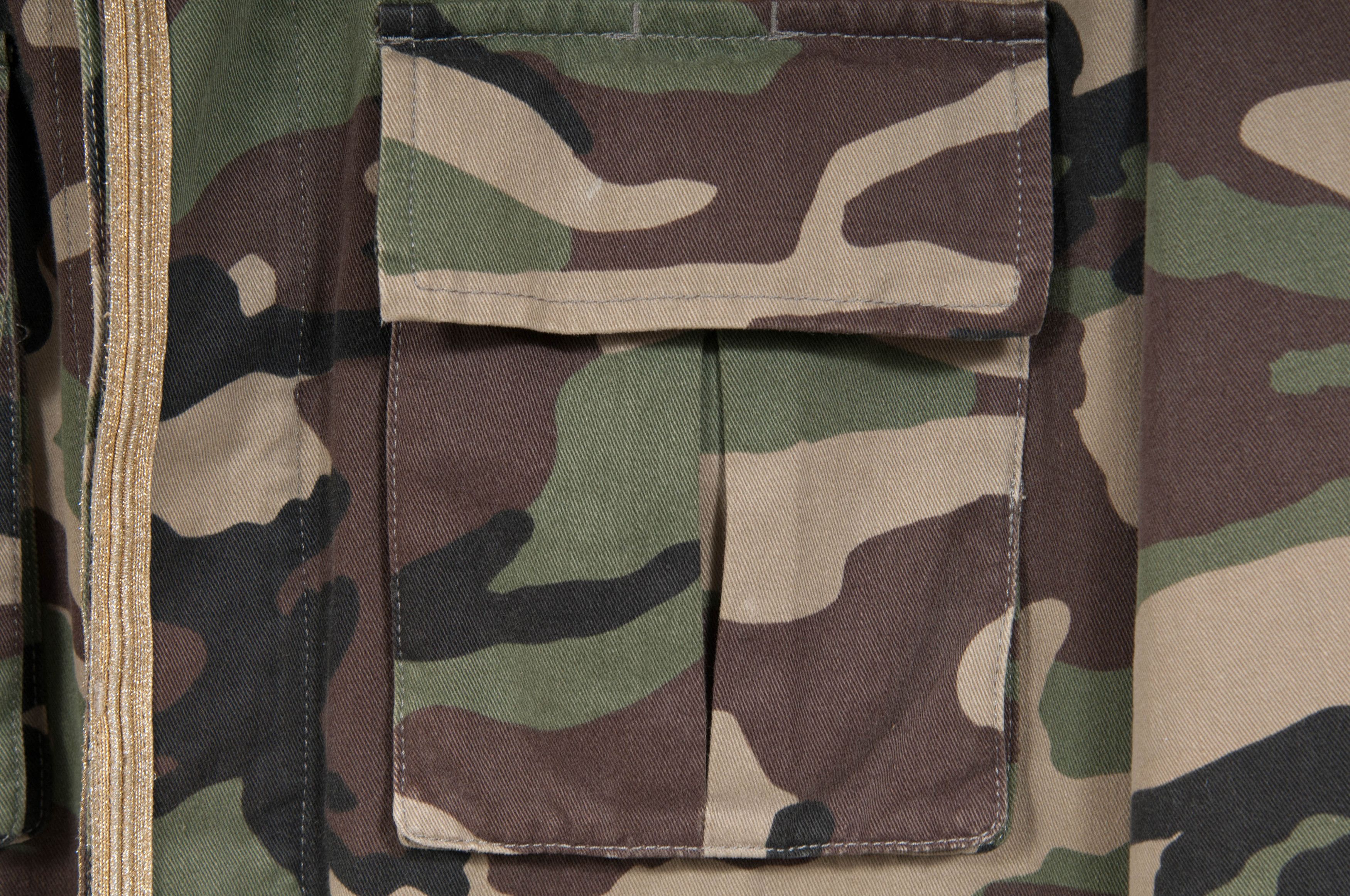 Saint Laurent Paris SS15 Gold Trimmed M65 Military Camo Field Jacket - 00398 Size US M / EU 48-50 / 2 - 4 Thumbnail