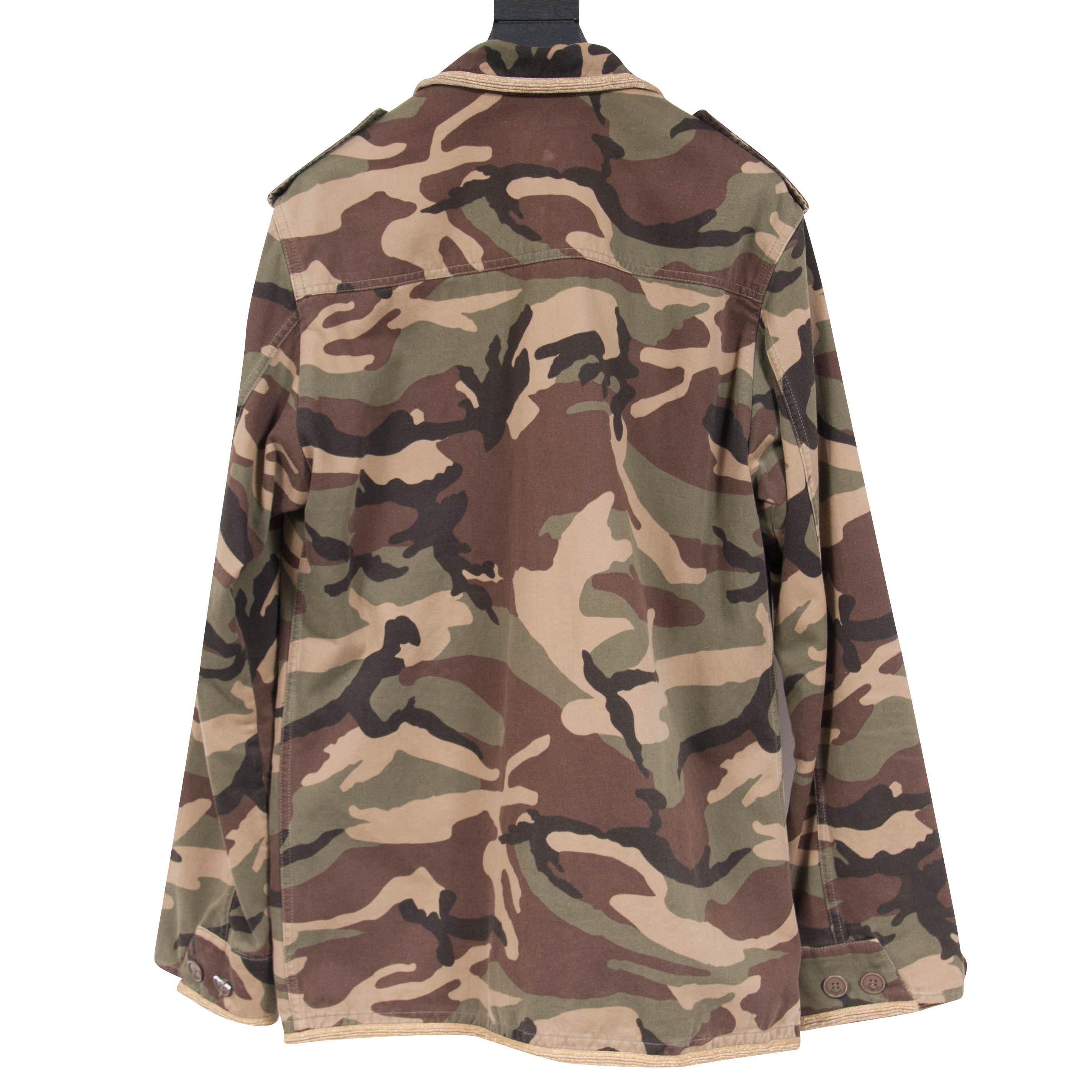 Saint Laurent Paris SS15 Gold Trimmed M65 Military Camo Field Jacket - 00398 Size US M / EU 48-50 / 2 - 2 Thumbnail