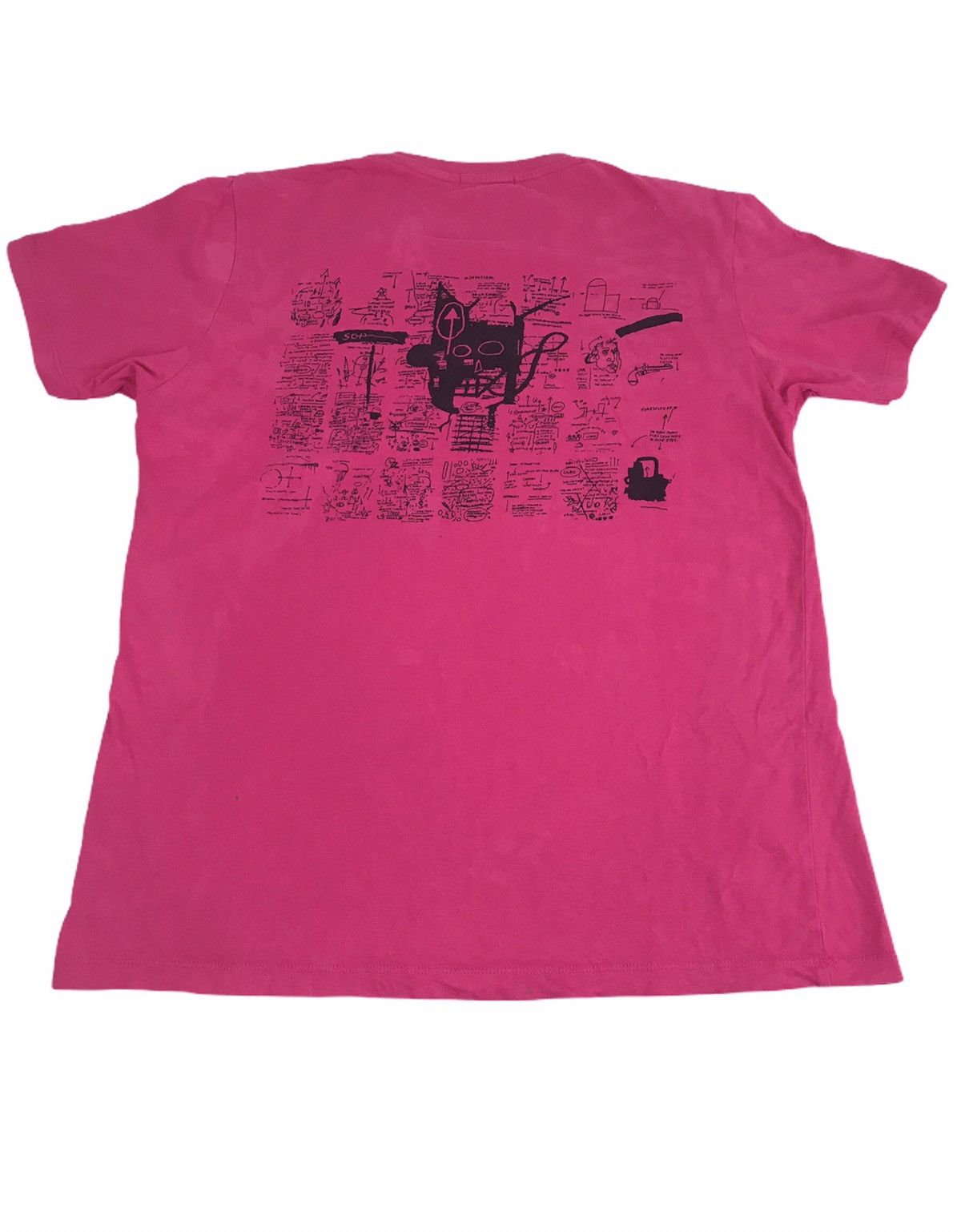 Designer × Jean-Michel Basquiat × Vintage Jean- Michel Basquiat Vneck Tee Art Design Size US S / EU 44-46 / 1 - 1 Thumbnail