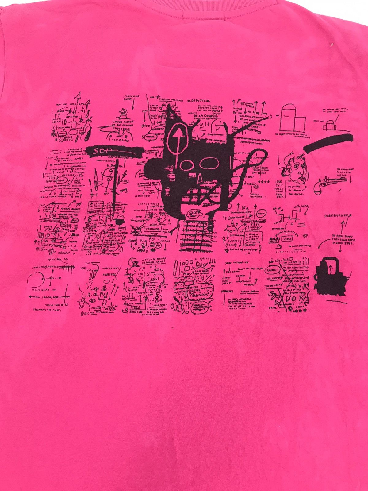 Designer × Jean-Michel Basquiat × Vintage Jean- Michel Basquiat Vneck Tee Art Design Size US S / EU 44-46 / 1 - 4 Thumbnail