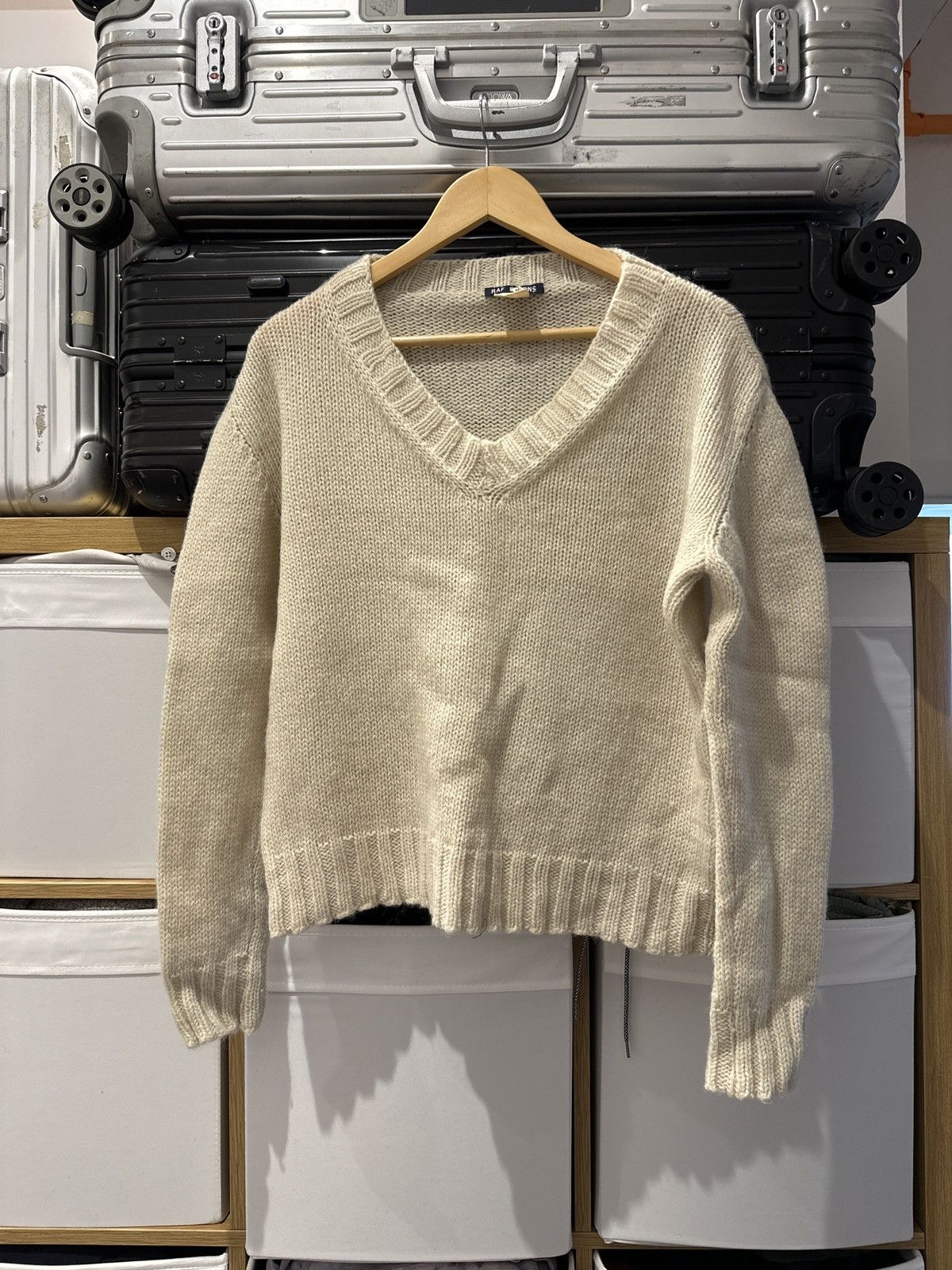 image of Raf Simons 90's Knit Sweater in Cream, Men's (Size Medium)