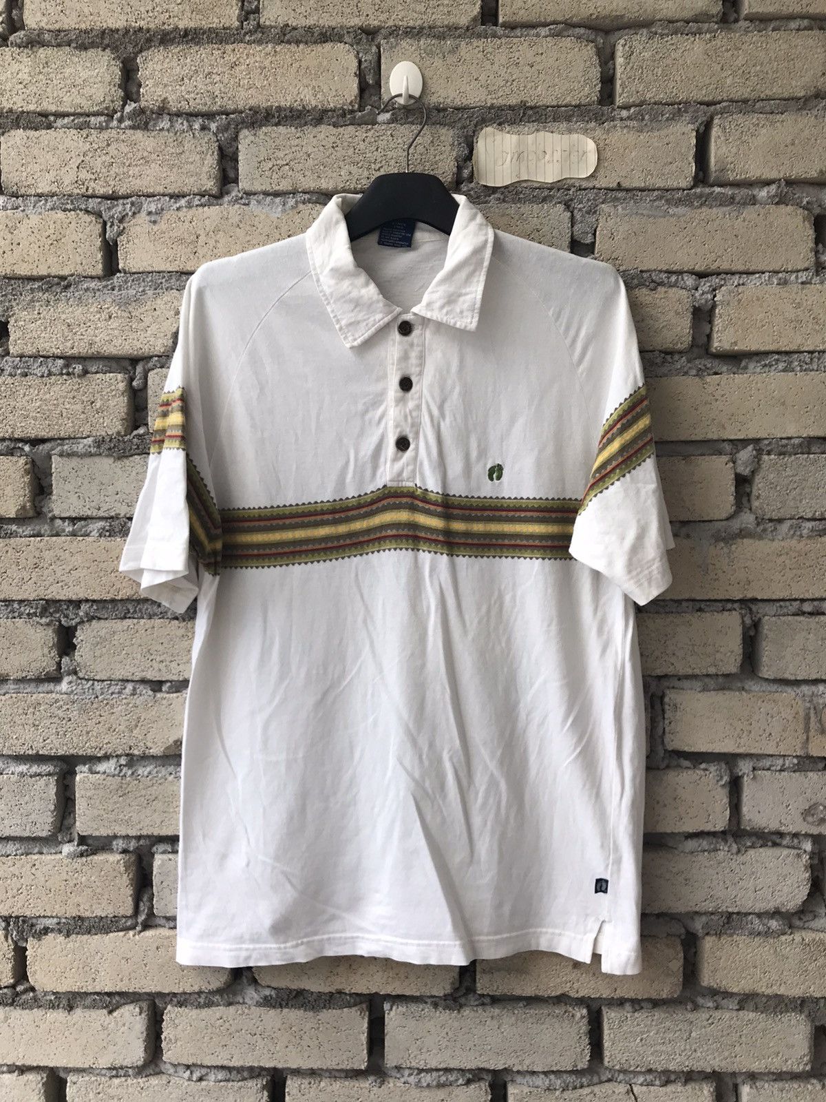 Hang Ten × Japanese Brand Vintage Hang Ten Polo Tee Multicolour Stripes Design Size US L / EU 52-54 / 3 - 1 Thumbnail