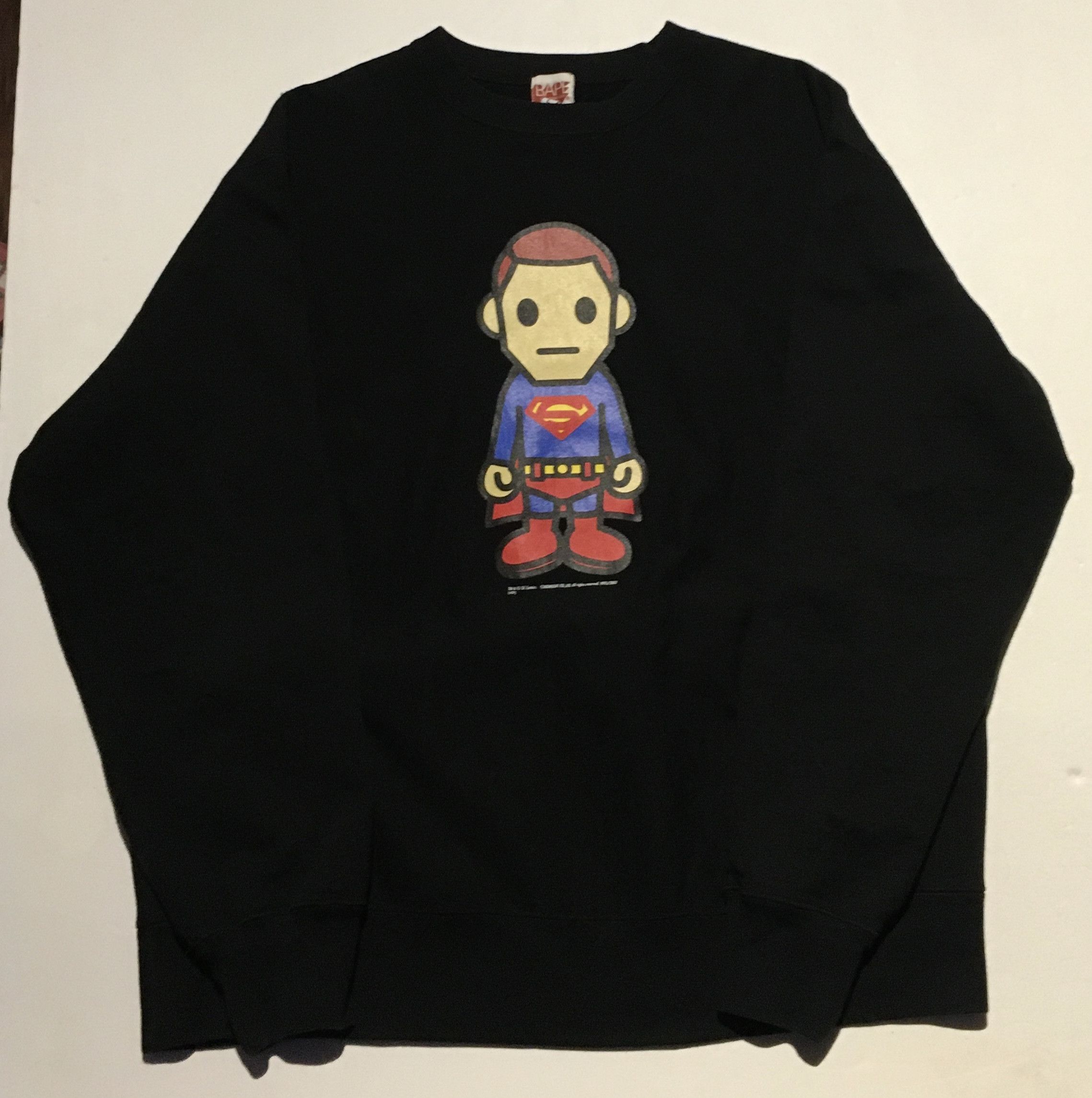 image of Bape Crew Neck Sweatshirt in Black, Men's (Size XL)