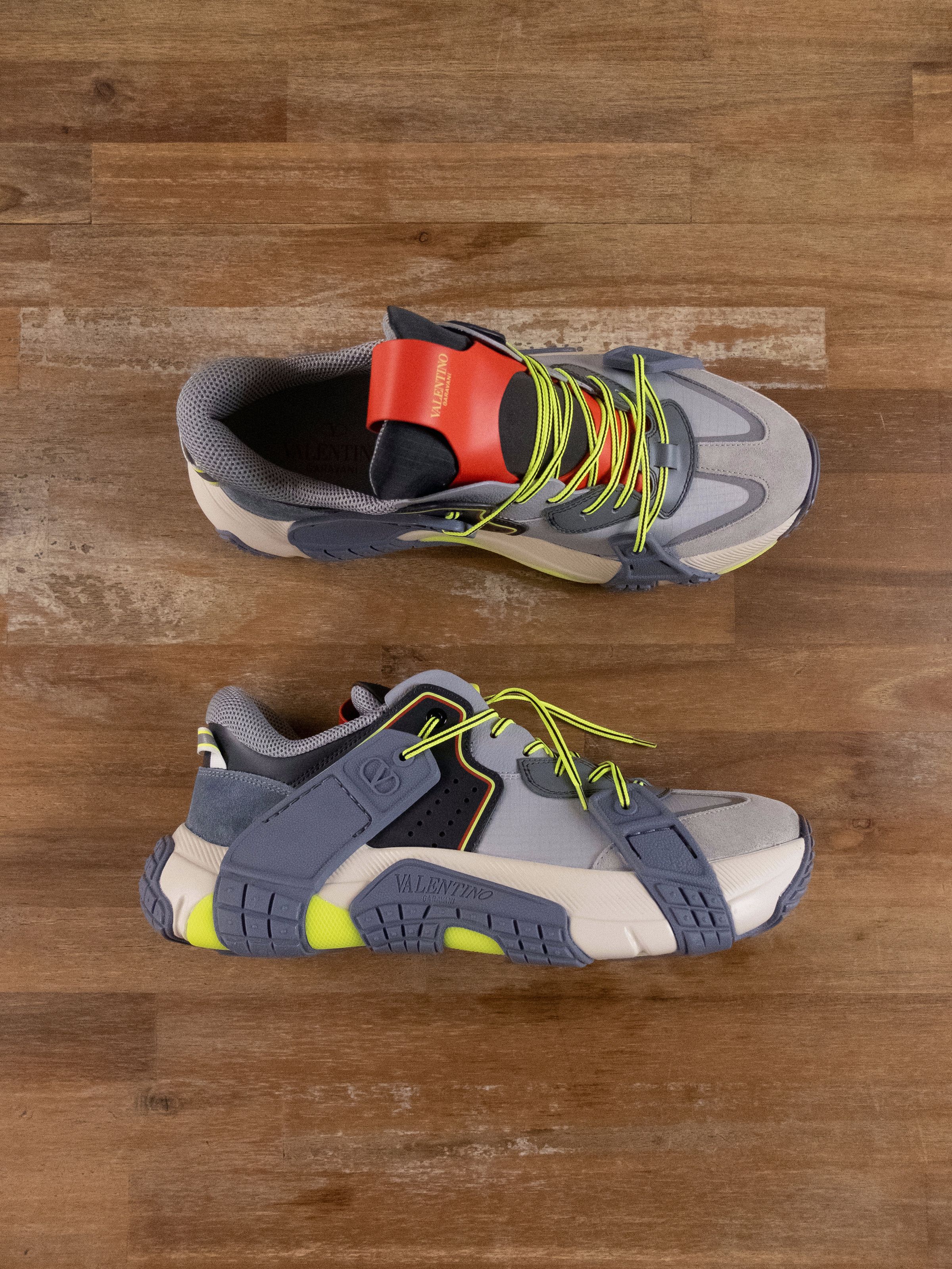 Valentino VALENTINO The Wod gray suede leather chunky sneakers 9 42 Size US 9 / EU 42 - 4 Thumbnail