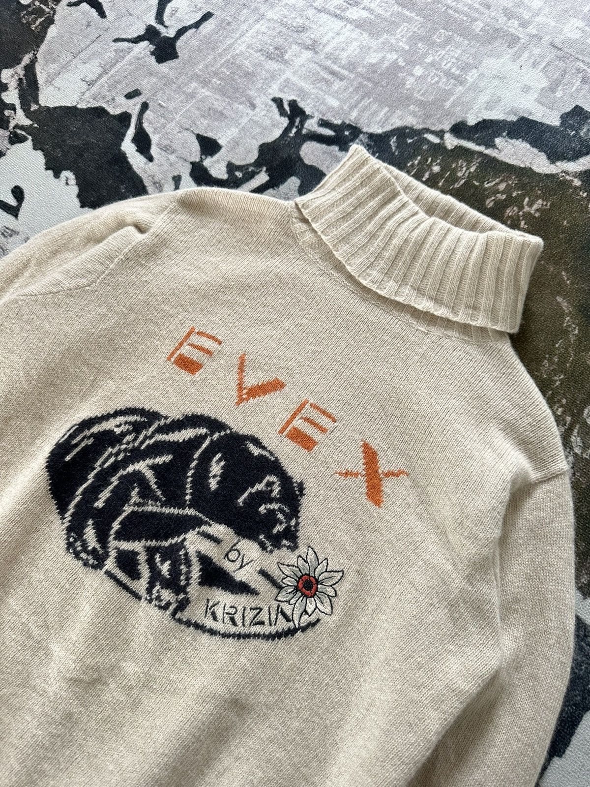 Krizia Uomo × Vintage 1990s Evex by Krizia mocks wools sweater Size US M / EU 48-50 / 2 - 3 Thumbnail