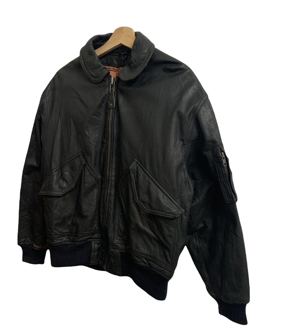 Japanese Brand Vintage 60s Dog Fight Leather Bomber Jacket Size US M / EU 48-50 / 2 - 6 Thumbnail
