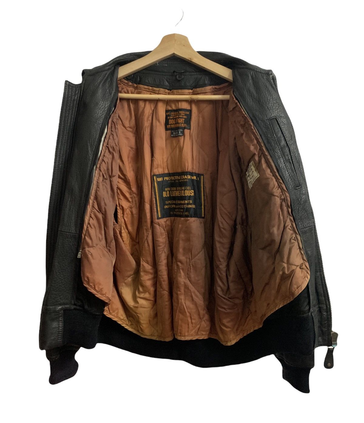 Japanese Brand Vintage 60s Dog Fight Leather Bomber Jacket Size US M / EU 48-50 / 2 - 8 Thumbnail