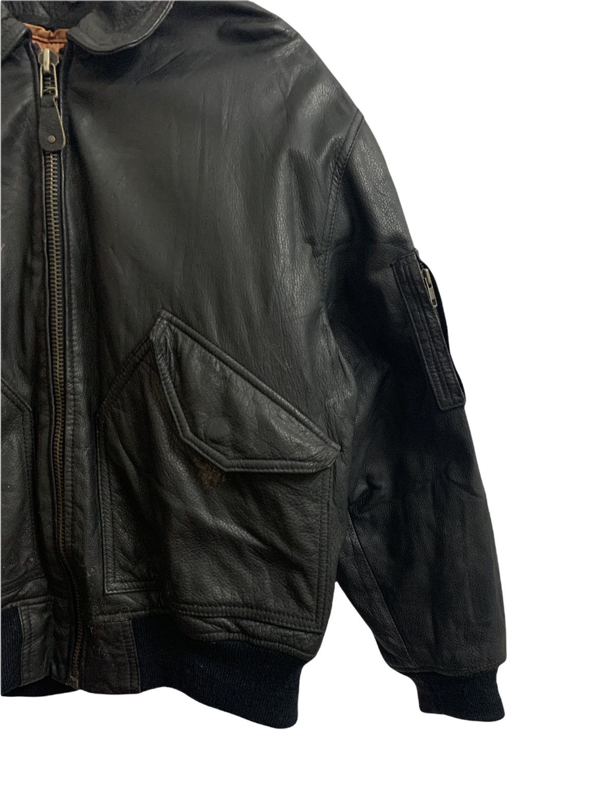 Japanese Brand Vintage 60s Dog Fight Leather Bomber Jacket Size US M / EU 48-50 / 2 - 5 Thumbnail