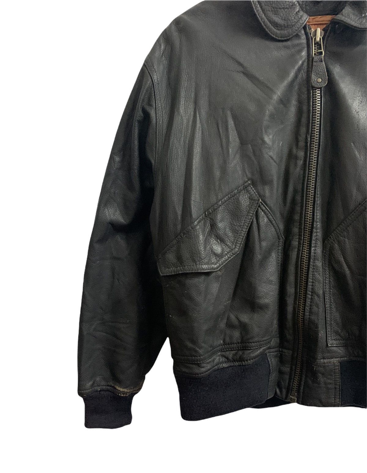 Japanese Brand Vintage 60s Dog Fight Leather Bomber Jacket Size US M / EU 48-50 / 2 - 4 Thumbnail