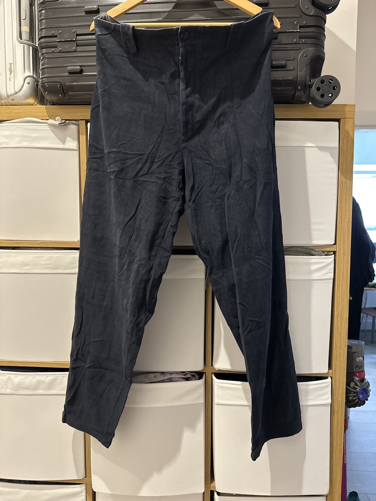 image of Yohji Yamamoto Velour-Ish Trouser in Dark Navy, Men's (Size 34)