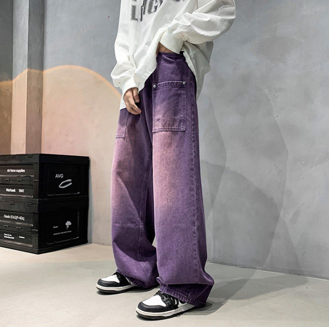 Vintage purple baggy denim | Grailed