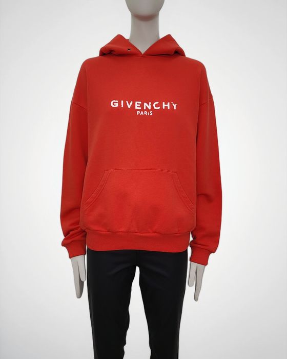 Red givenchy cheap hoodie distressed