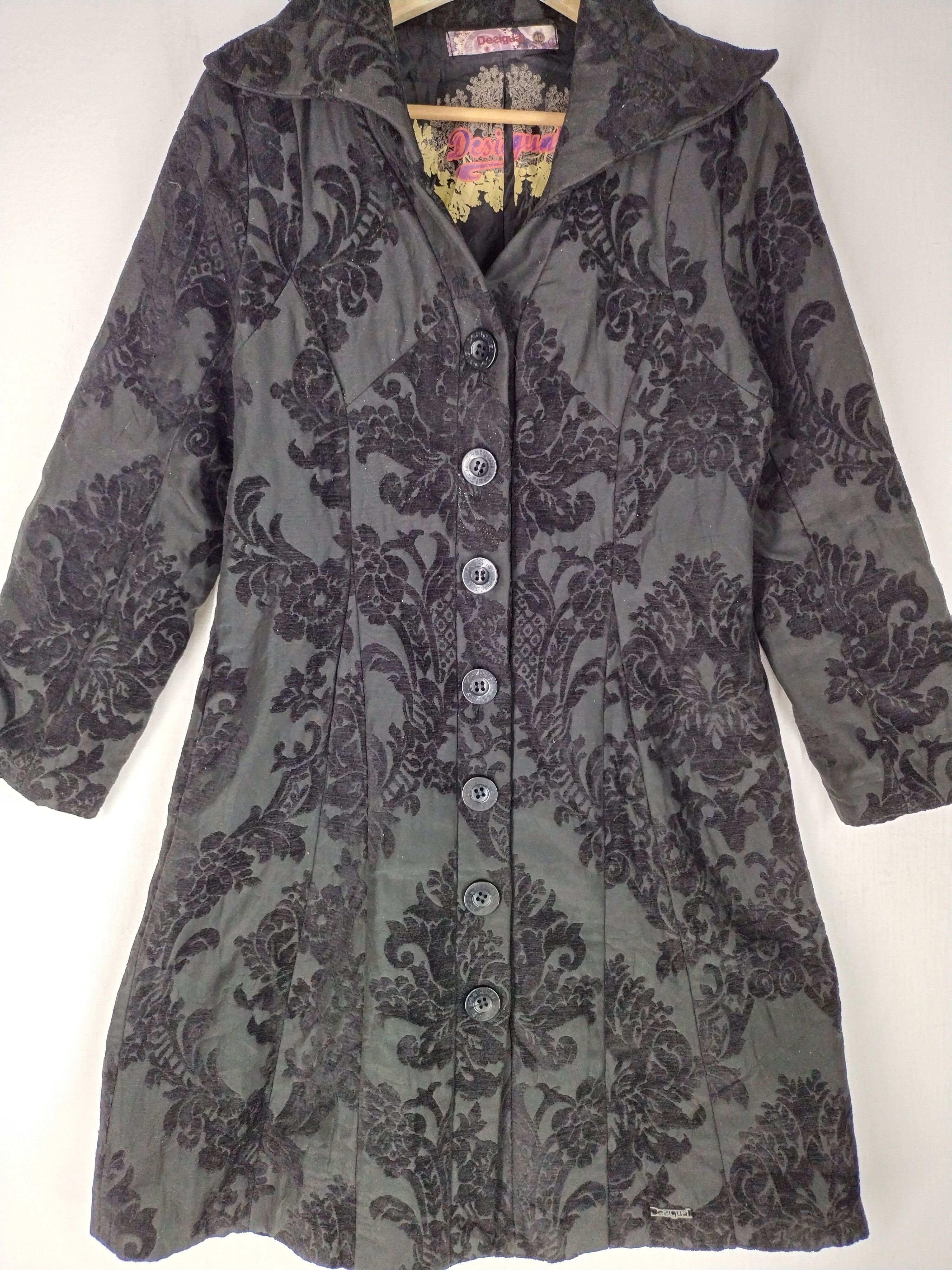 Desigual Vintage Desigual Women Black Paisley Coat Size M / US 6-8 / IT 42-44 - 5 Thumbnail