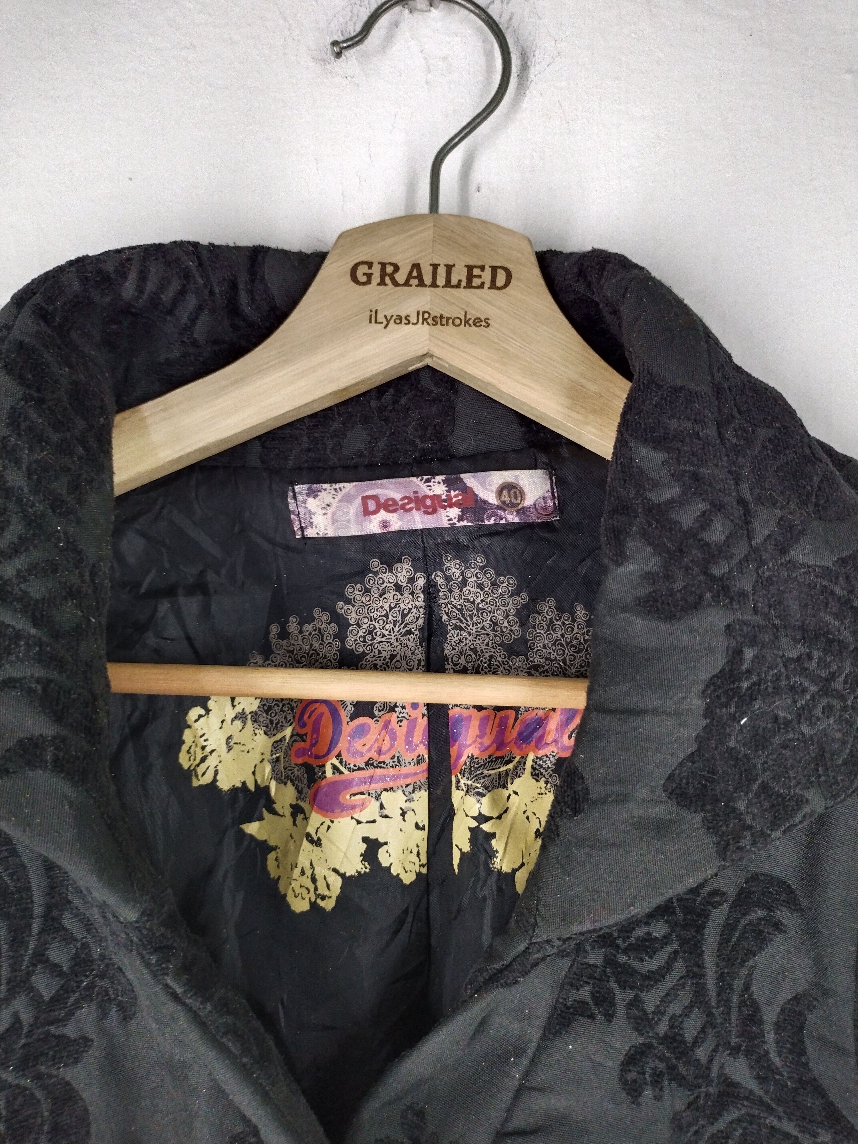 Desigual Vintage Desigual Women Black Paisley Coat Size M / US 6-8 / IT 42-44 - 17 Thumbnail