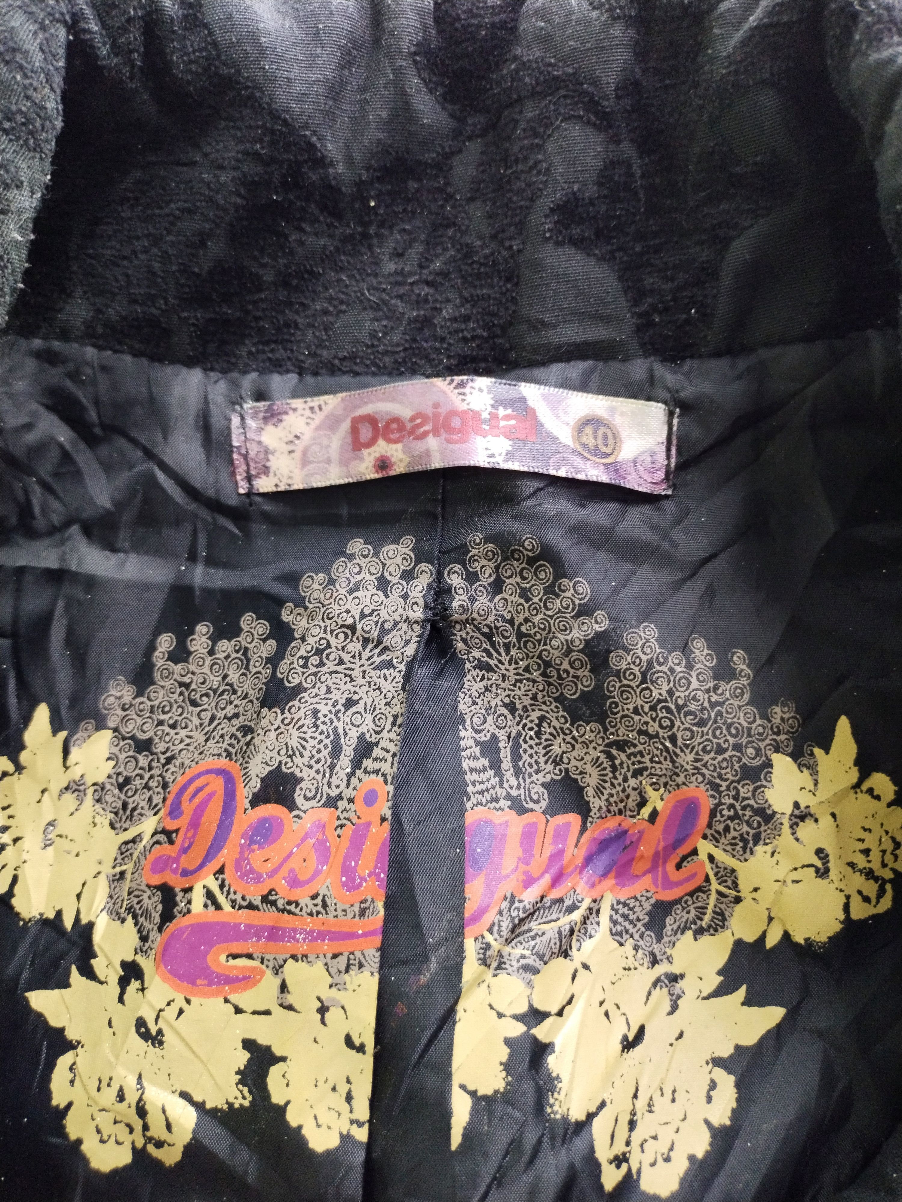 Desigual Vintage Desigual Women Black Paisley Coat Size M / US 6-8 / IT 42-44 - 9 Thumbnail