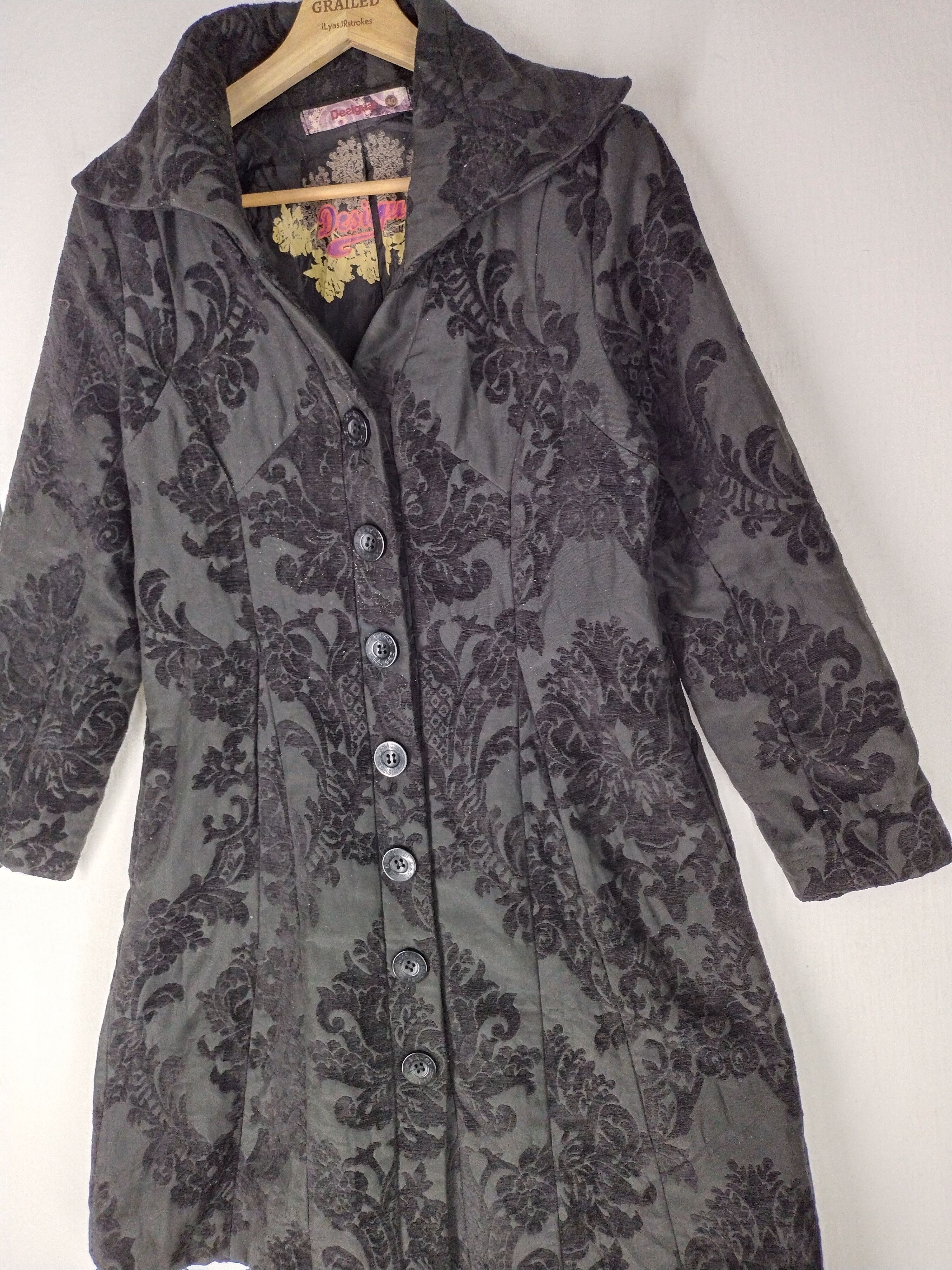 Desigual Vintage Desigual Women Black Paisley Coat Size M / US 6-8 / IT 42-44 - 2 Thumbnail