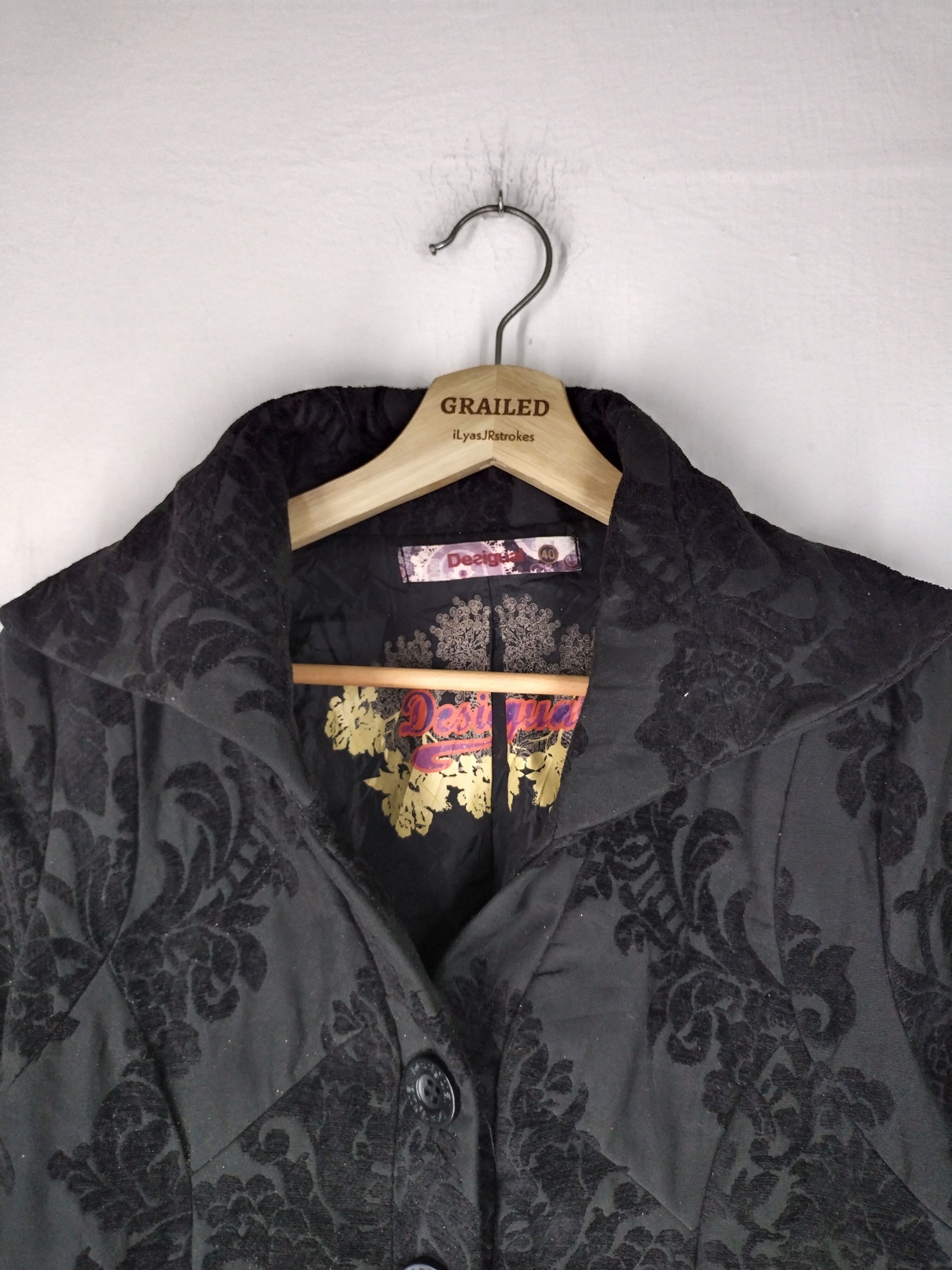 Desigual Vintage Desigual Women Black Paisley Coat Size M / US 6-8 / IT 42-44 - 3 Thumbnail