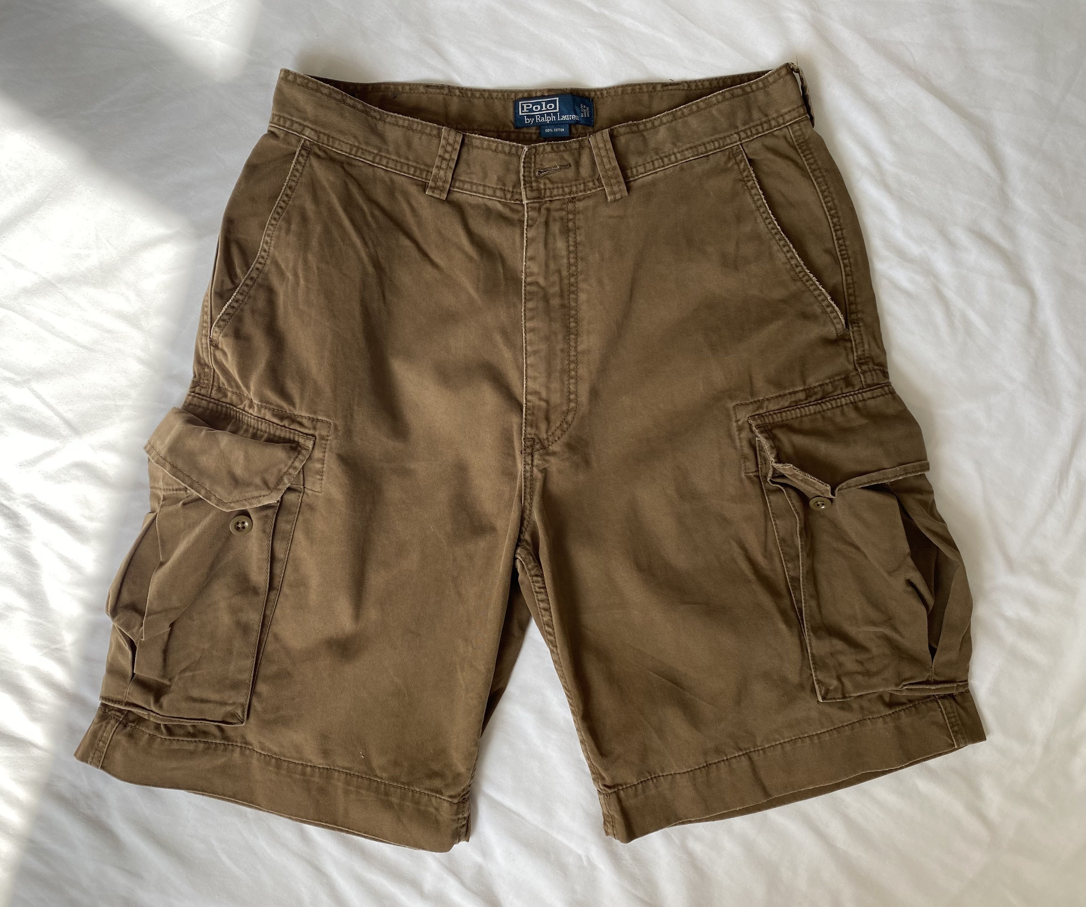 Pre-owned Polo Ralph Lauren T Cargo Shorts In Brown