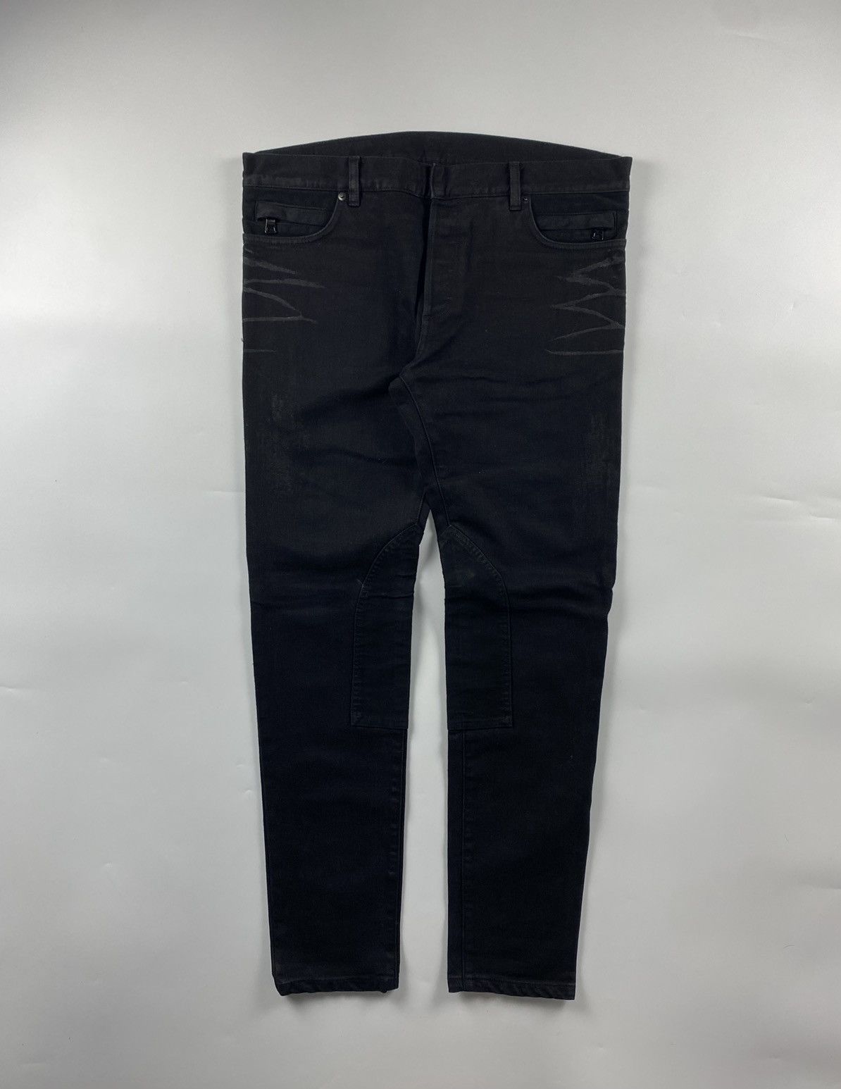 image of Balmain Skinny Wax Coated Pants in Black, Men's (Size 35)