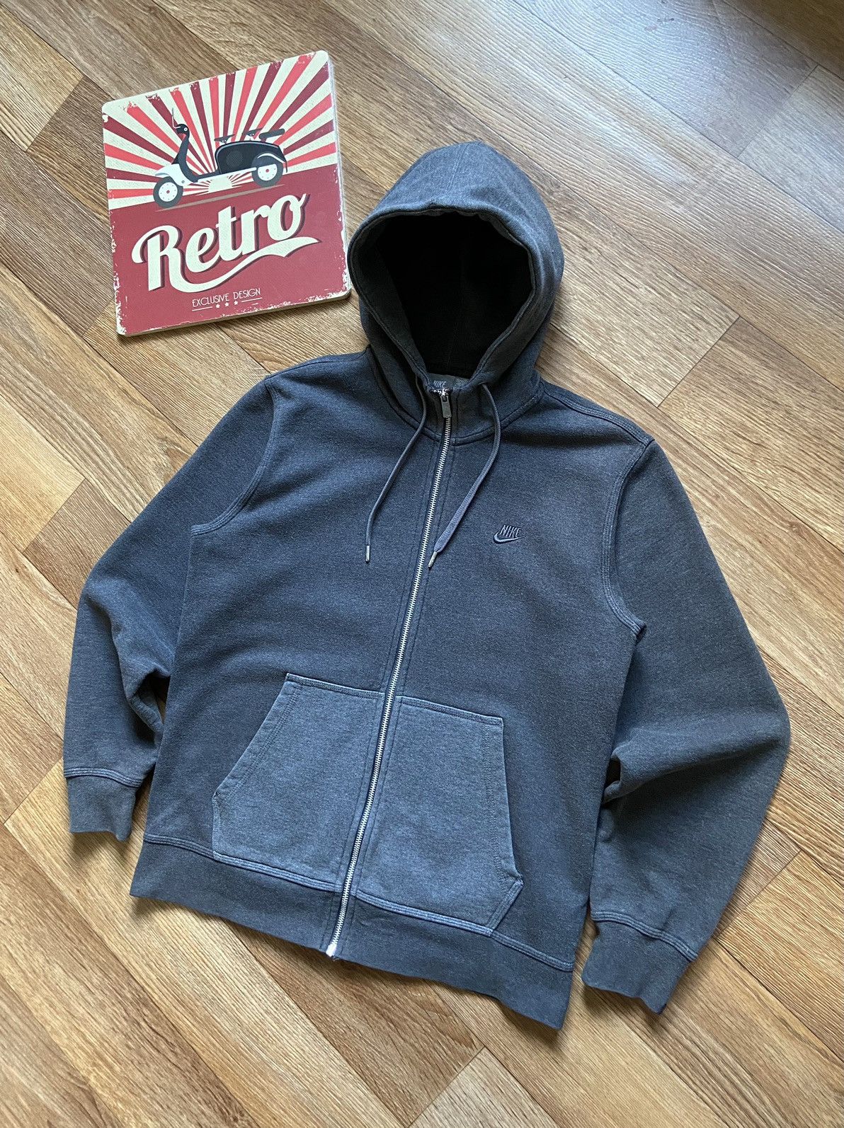 Nike × Vintage Vintage Nike Swoosh Full Zip Hooded Olympic Jacket Size US M / EU 48-50 / 2 - 2 Thumbnail