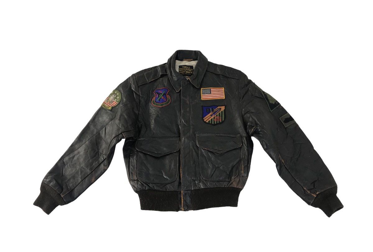 Genuine Leather × Schott Schott Co Type A-2 Bomber Jacket USAF Pilot School F-14 Size US S / EU 44-46 / 1 - 1 Thumbnail
