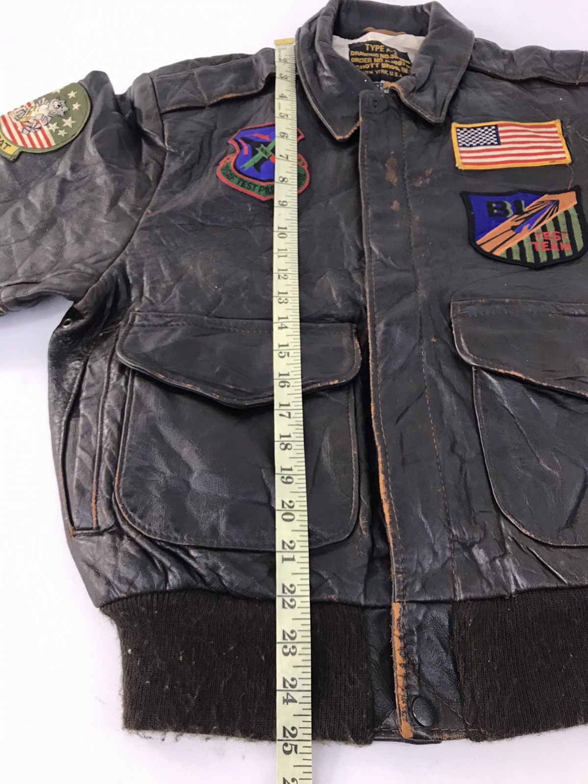 Genuine Leather × Schott Schott Co Type A-2 Bomber Jacket USAF Pilot School F-14 Size US S / EU 44-46 / 1 - 13 Thumbnail