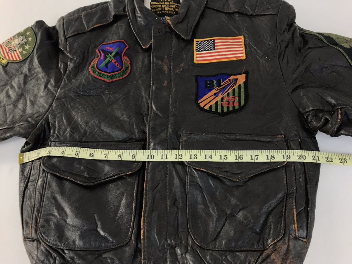 Genuine Leather × Schott Schott Co Type A-2 Bomber Jacket USAF Pilot School F-14 Size US S / EU 44-46 / 1 - 12 Thumbnail