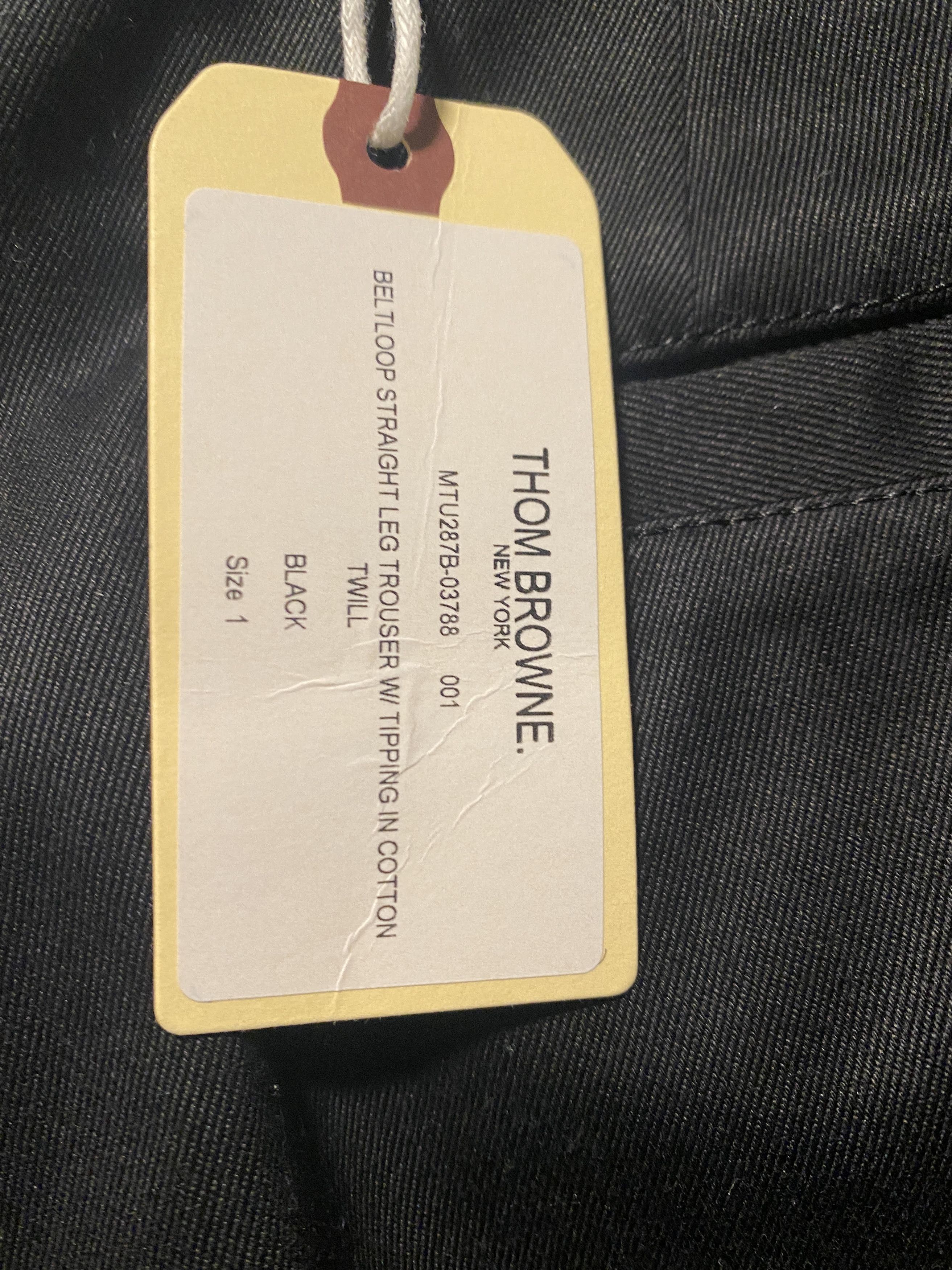 Thom Browne beltloop straight leg trouser W/ tipping in cotton twill Size US 30 / EU 46 - 3 Thumbnail