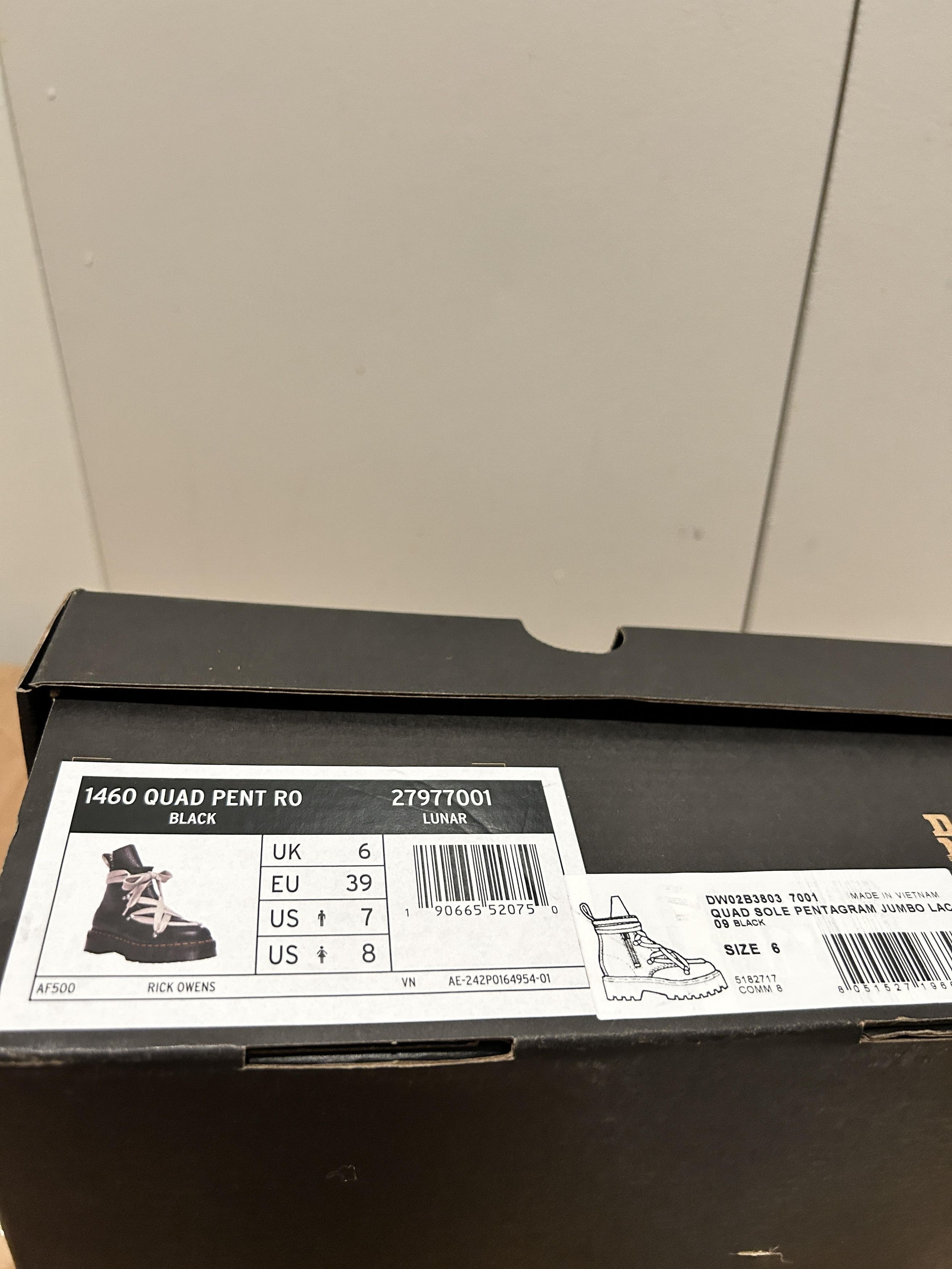 Dr. Martens × Rick Owens 1460 Quad Leather Sole Pentagram Jumbo Lace Boot Size US 7 / EU 40 - 5 Thumbnail