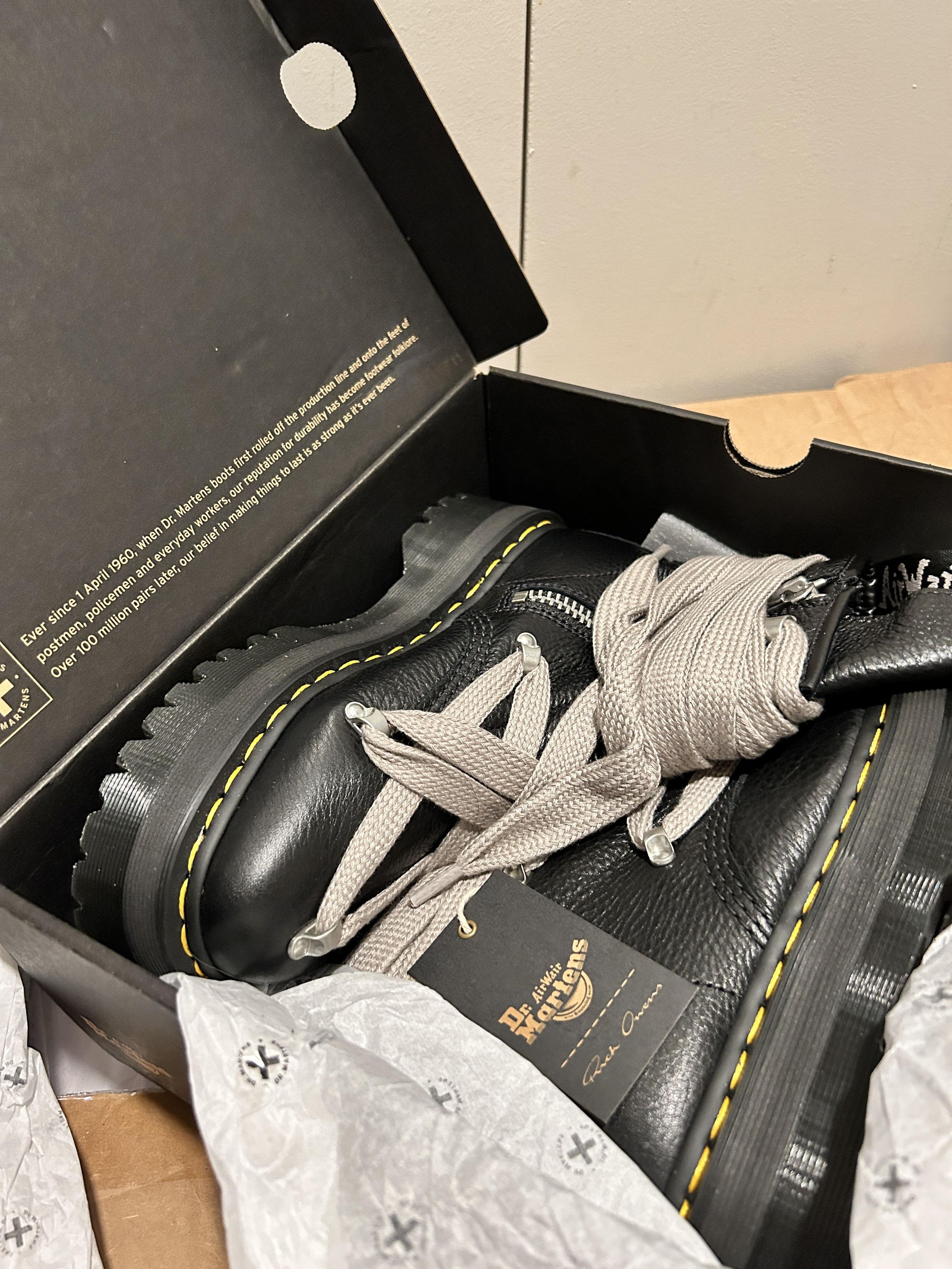 Dr. Martens × Rick Owens 1460 Quad Leather Sole Pentagram Jumbo Lace Boot Size US 7 / EU 40 - 2 Thumbnail