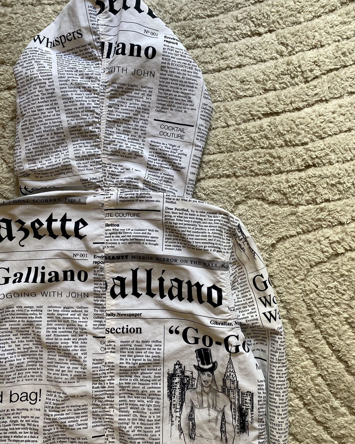 Vintage 00’s John Galliano Newspaper Rain Coat Size US S / EU 44-46 / 1 - 4 Thumbnail