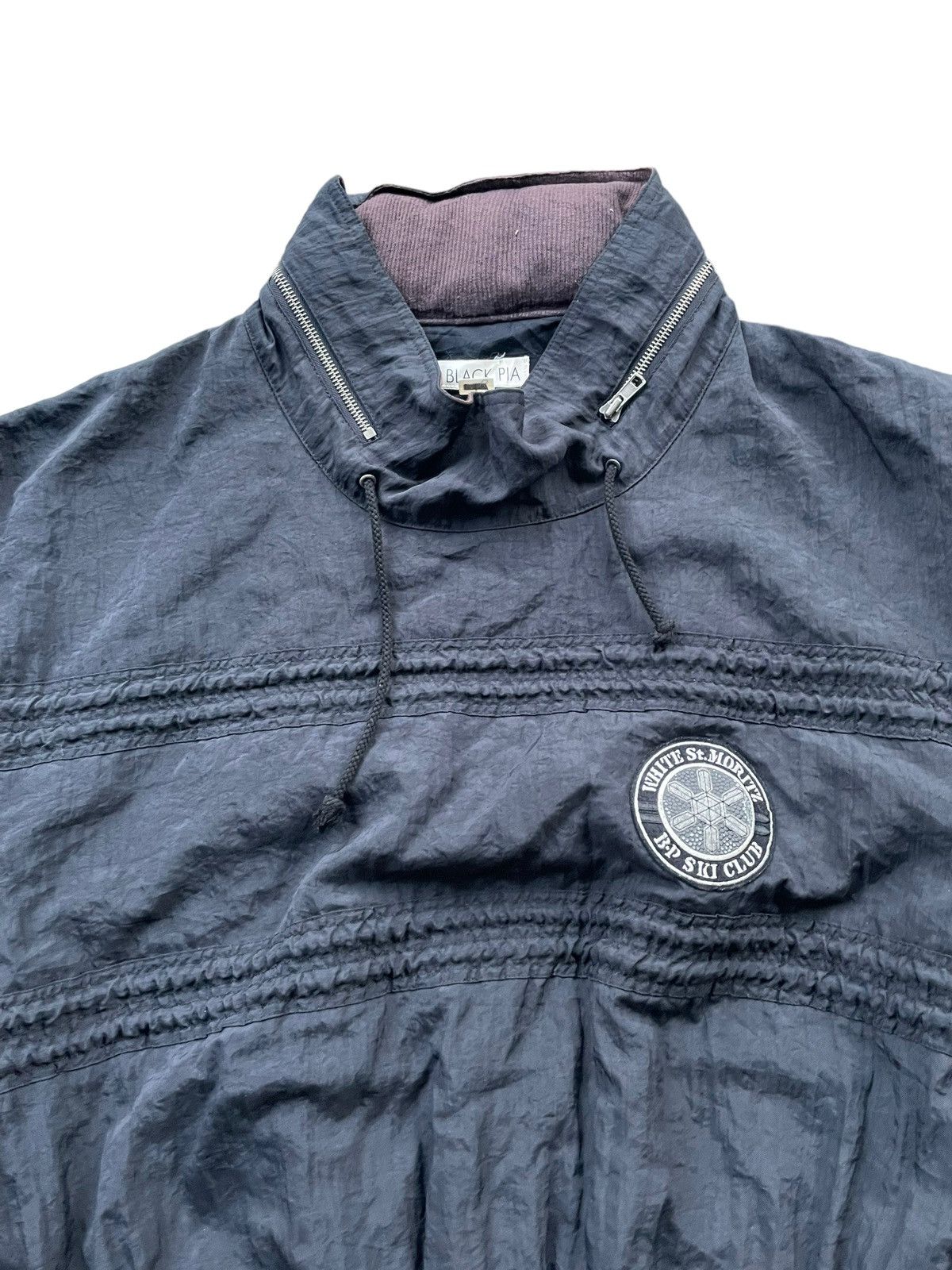 Japanese Brand × Vintage Vintage Black Pia White St Moritz Pullover Jacket Size US L / EU 52-54 / 3 - 3 Thumbnail