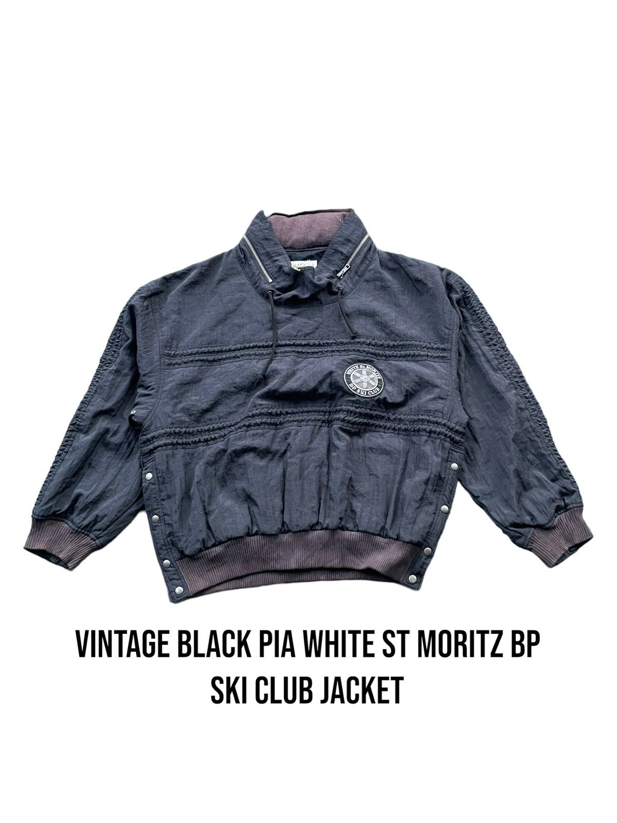 Japanese Brand × Vintage Vintage Black Pia White St Moritz Pullover Jacket Size US L / EU 52-54 / 3 - 1 Thumbnail