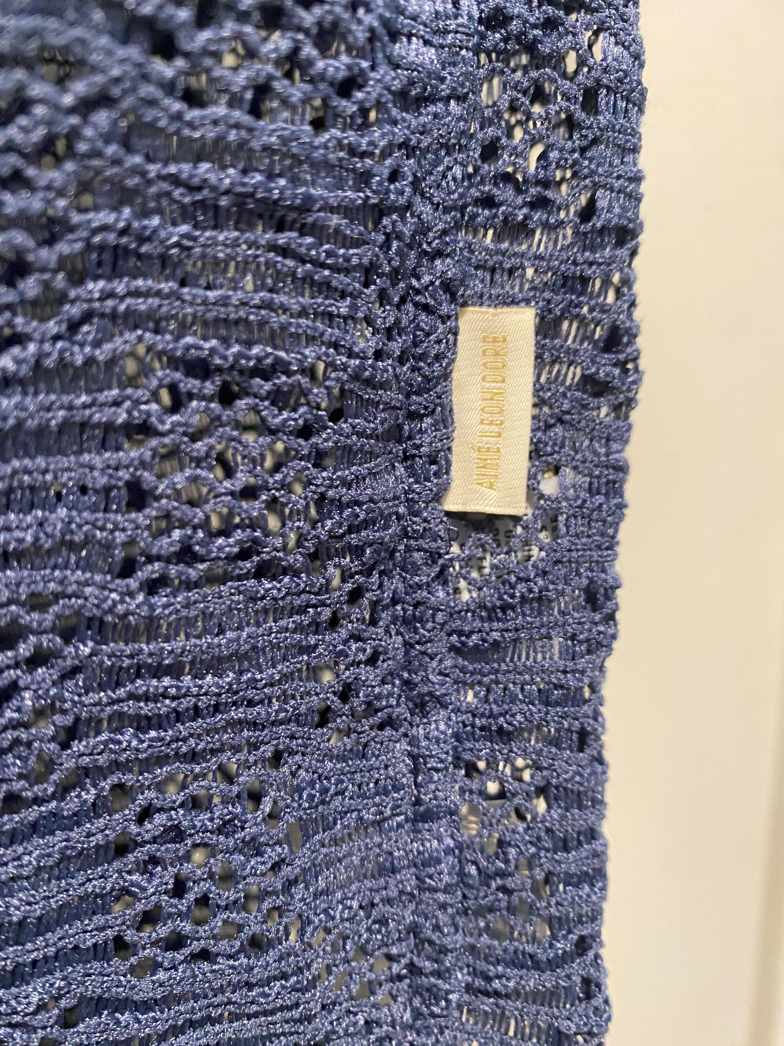 Aime Leon Dore Rico Shirt Navy S/S lace crochet sargasso Sea Size US M / EU 48-50 / 2 - 6 Thumbnail