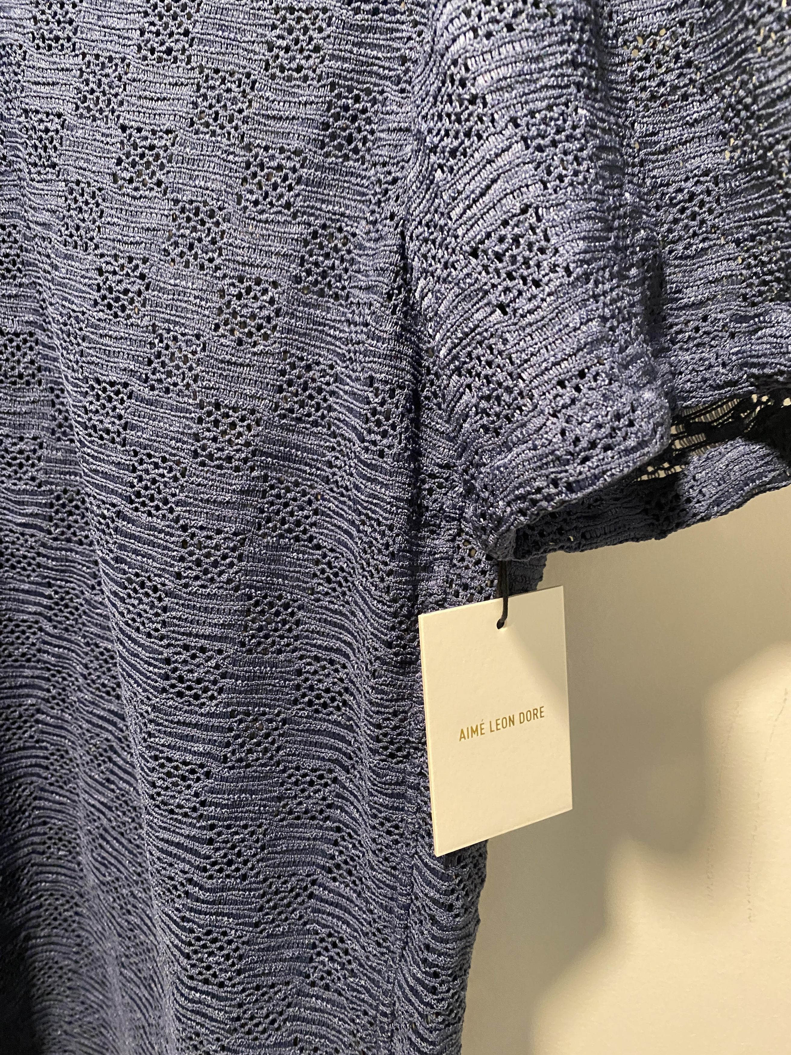 Aime Leon Dore Rico Shirt Navy S/S lace crochet sargasso Sea Size US M / EU 48-50 / 2 - 7 Thumbnail