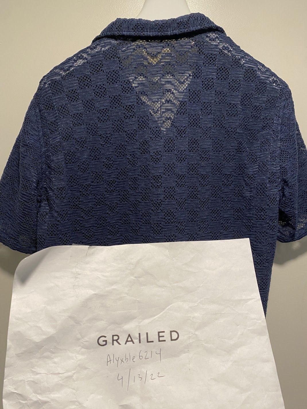 Aime Leon Dore Rico Shirt Navy S/S lace crochet sargasso Sea Size US M / EU 48-50 / 2 - 3 Thumbnail