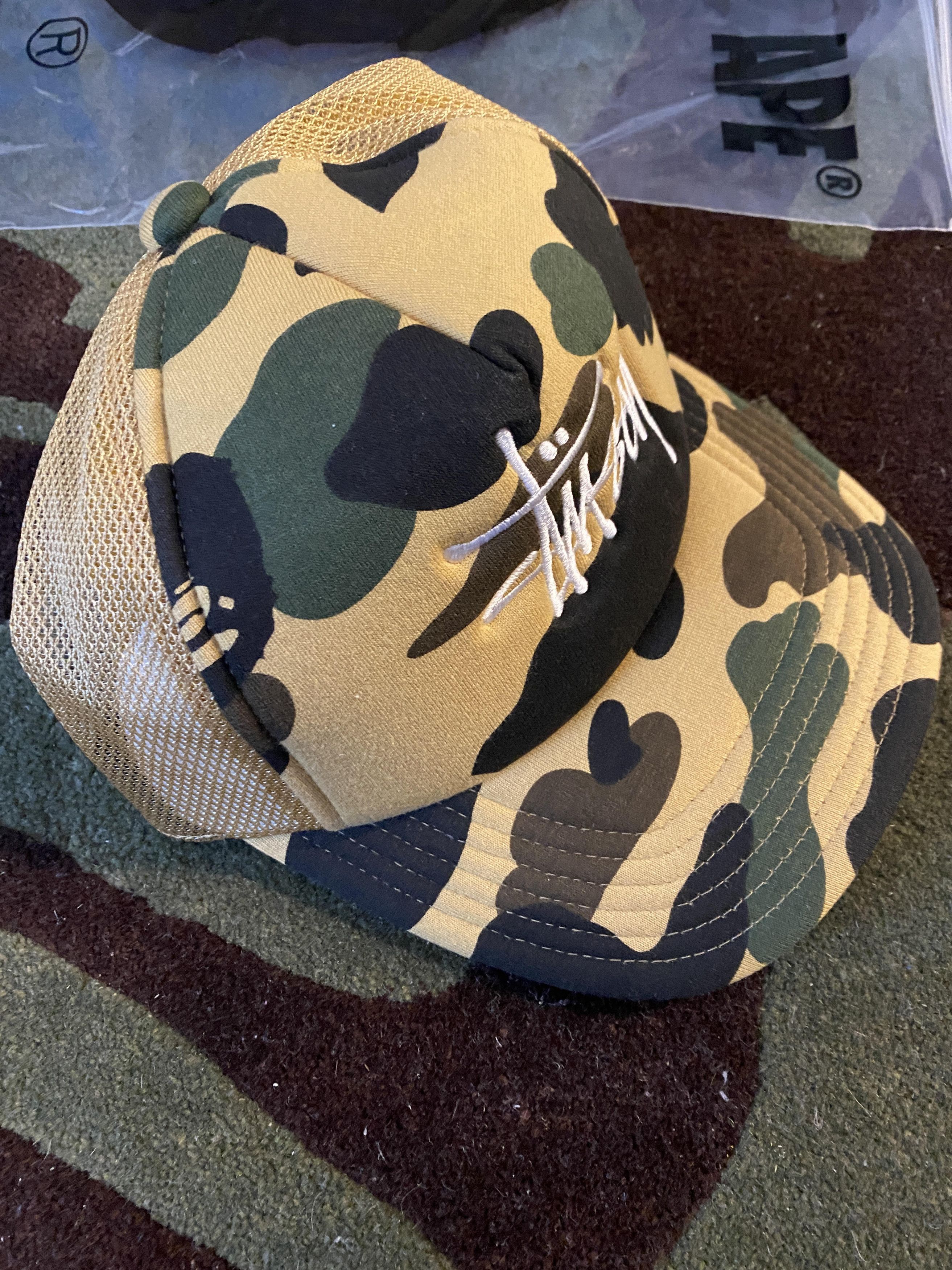 image of Bape Trucker Cap S/s 2022- Camo Brown, Men's