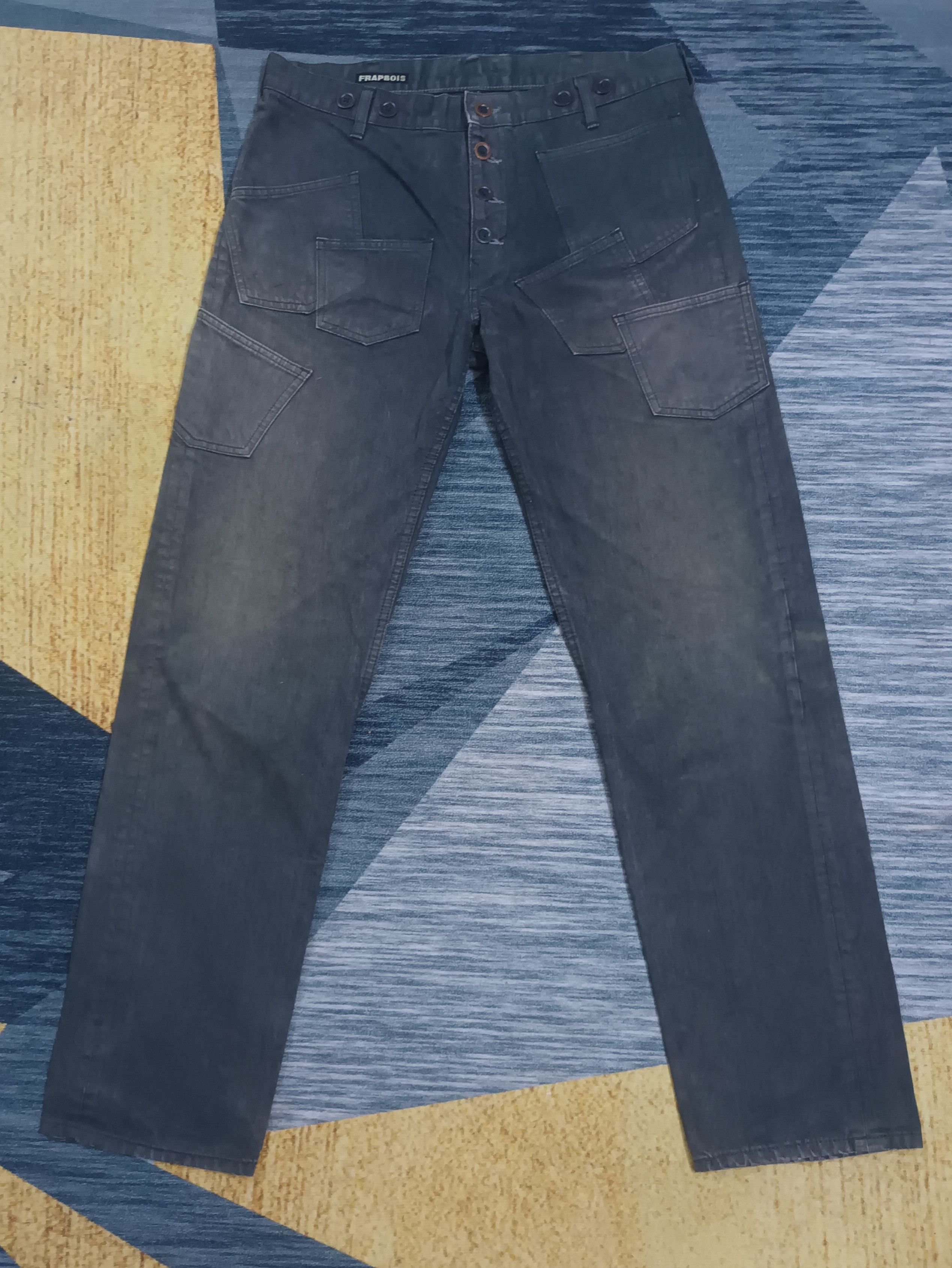 image of Archival Clothing Issey Miyake Frapbois Multipocket Bush Pants in Black, Men's (Size 33)