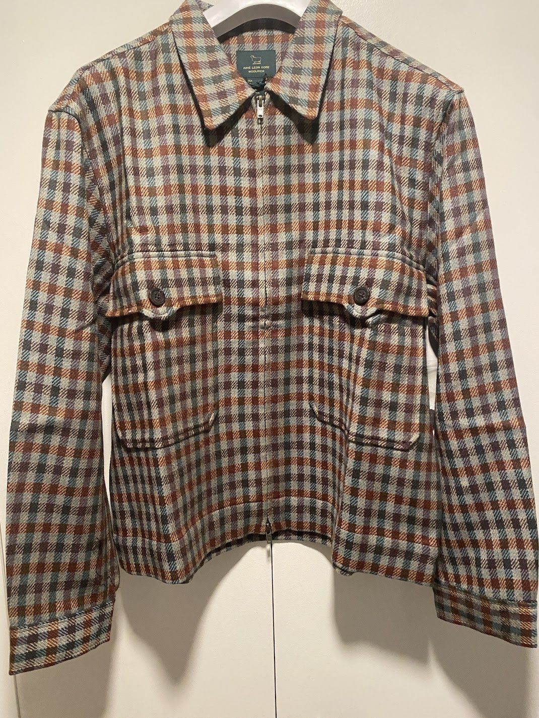 image of Aime Leon Dore × Woolrich Woolen Mills Flannel Overshirt, Men's (Size XL)
