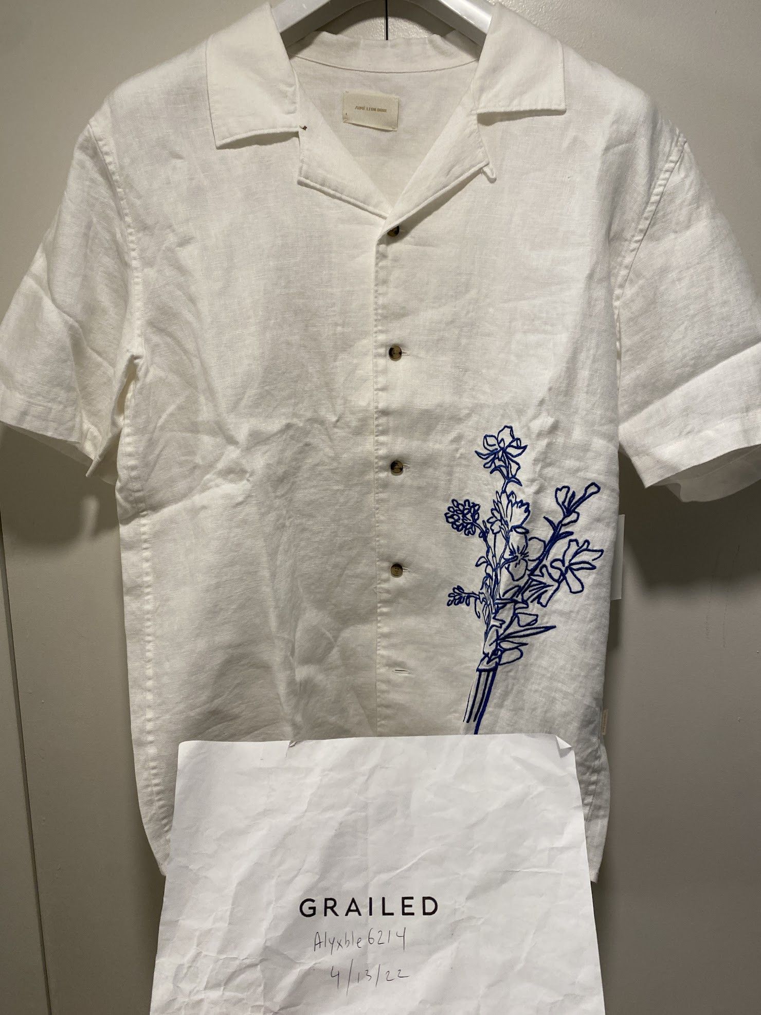 Aime Leon Dore Aime Leon dore ALD Linen Bouquet Shirt - white large Size US L / EU 52-54 / 3 - 3 Thumbnail
