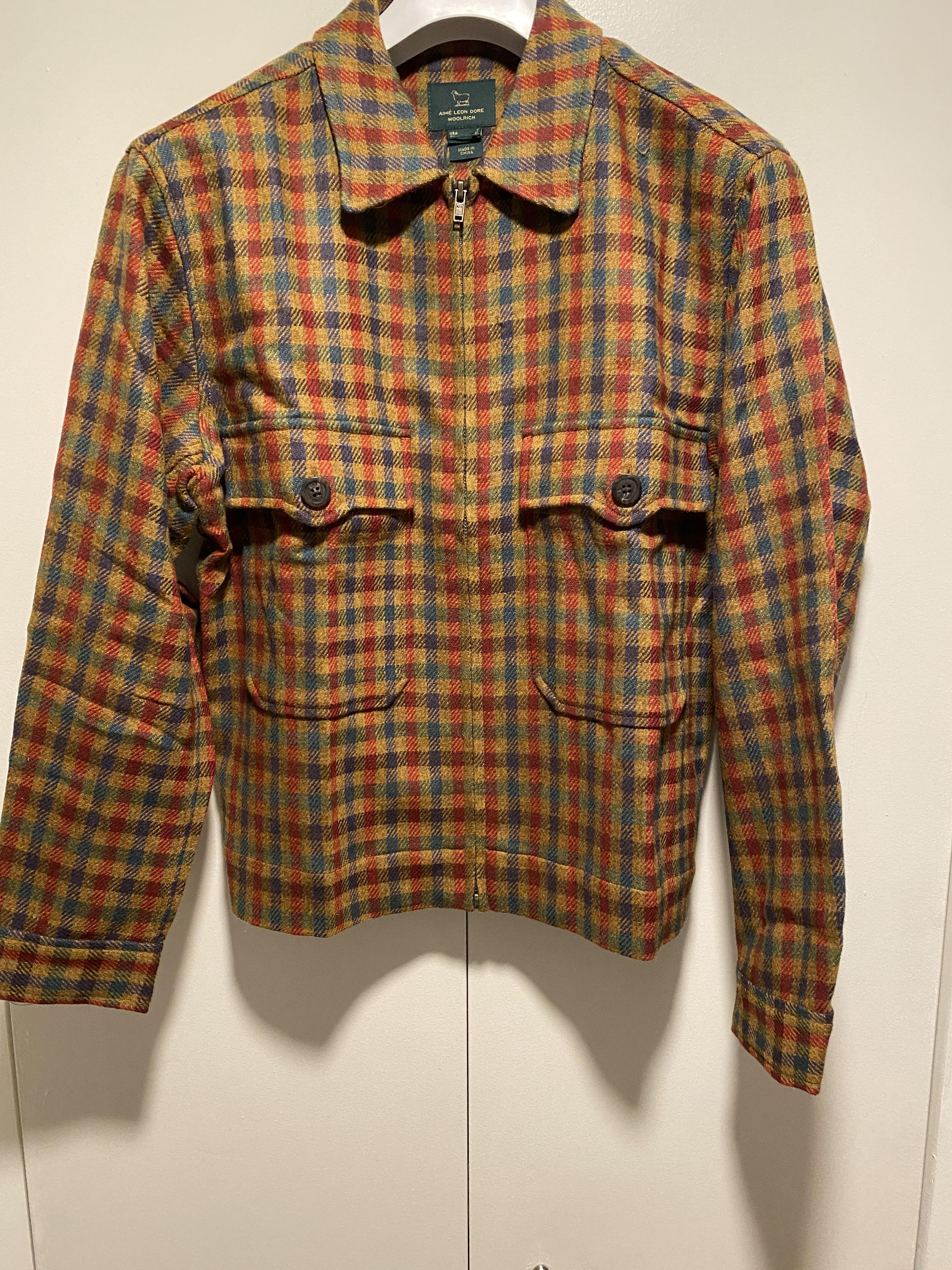 image of Aime Leon Dore × Woolrich Woolen Mills Flannel Overshirt, Men's (Size Small)