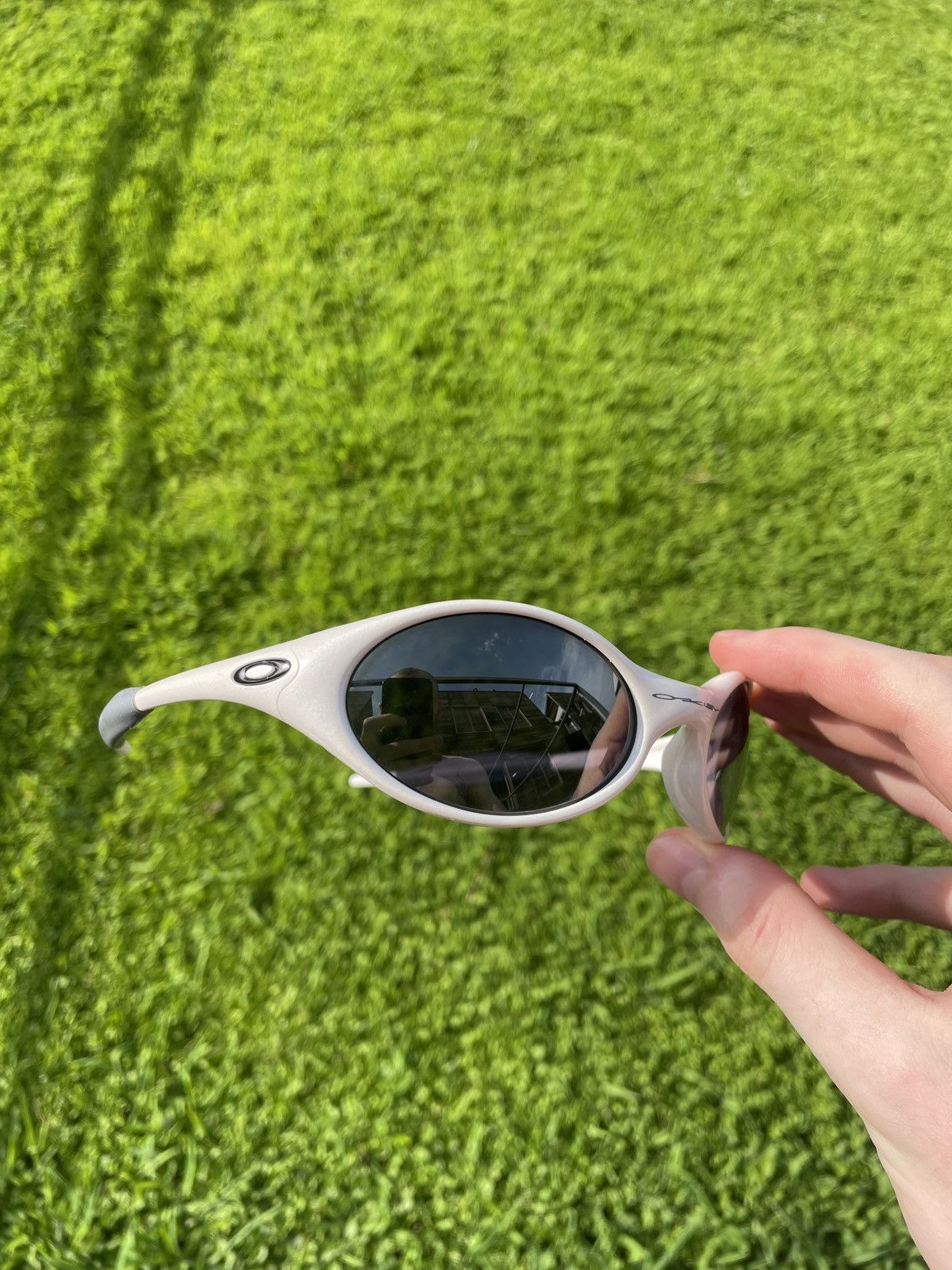 Vintage Oakley Eye Jacket White Vintage Sunglasses Y2K Gorpcore Grailed