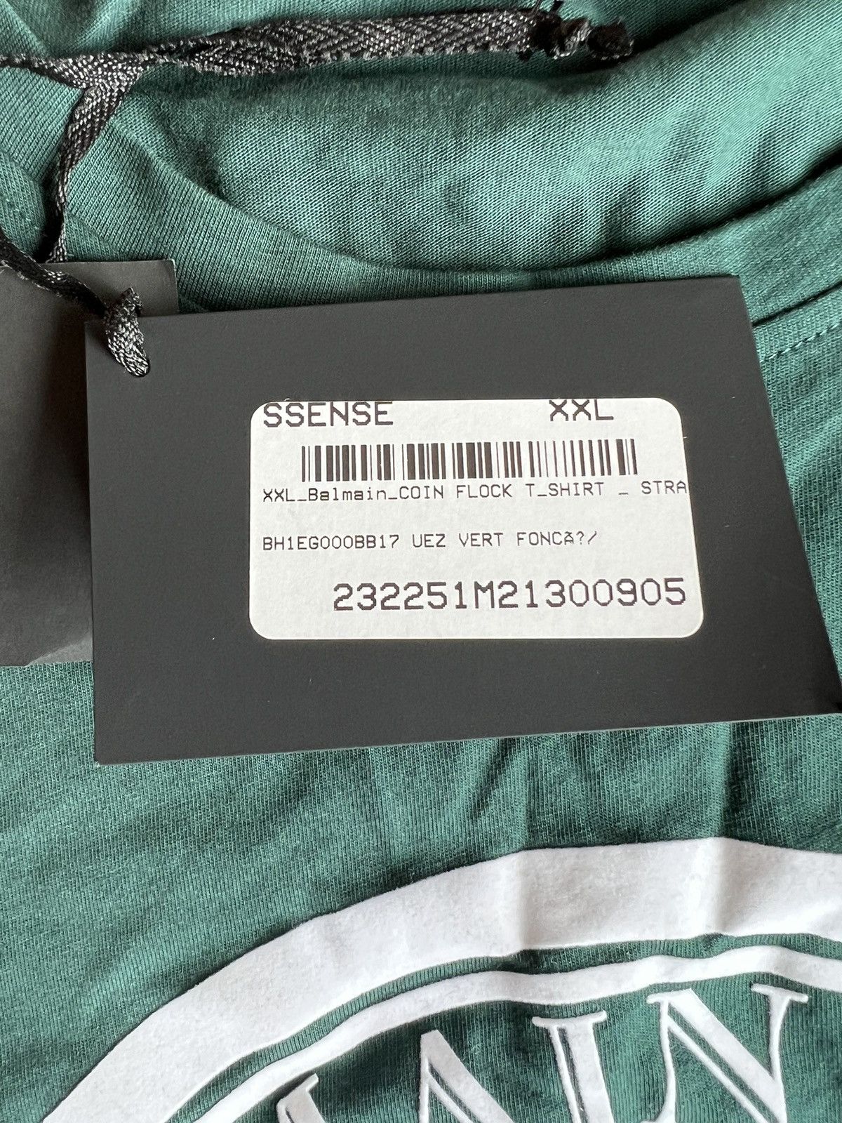Balmain NWT - BALMAIN Green Flocked T-Shirt Size US XXL / EU 58 / 5 - 7 Thumbnail