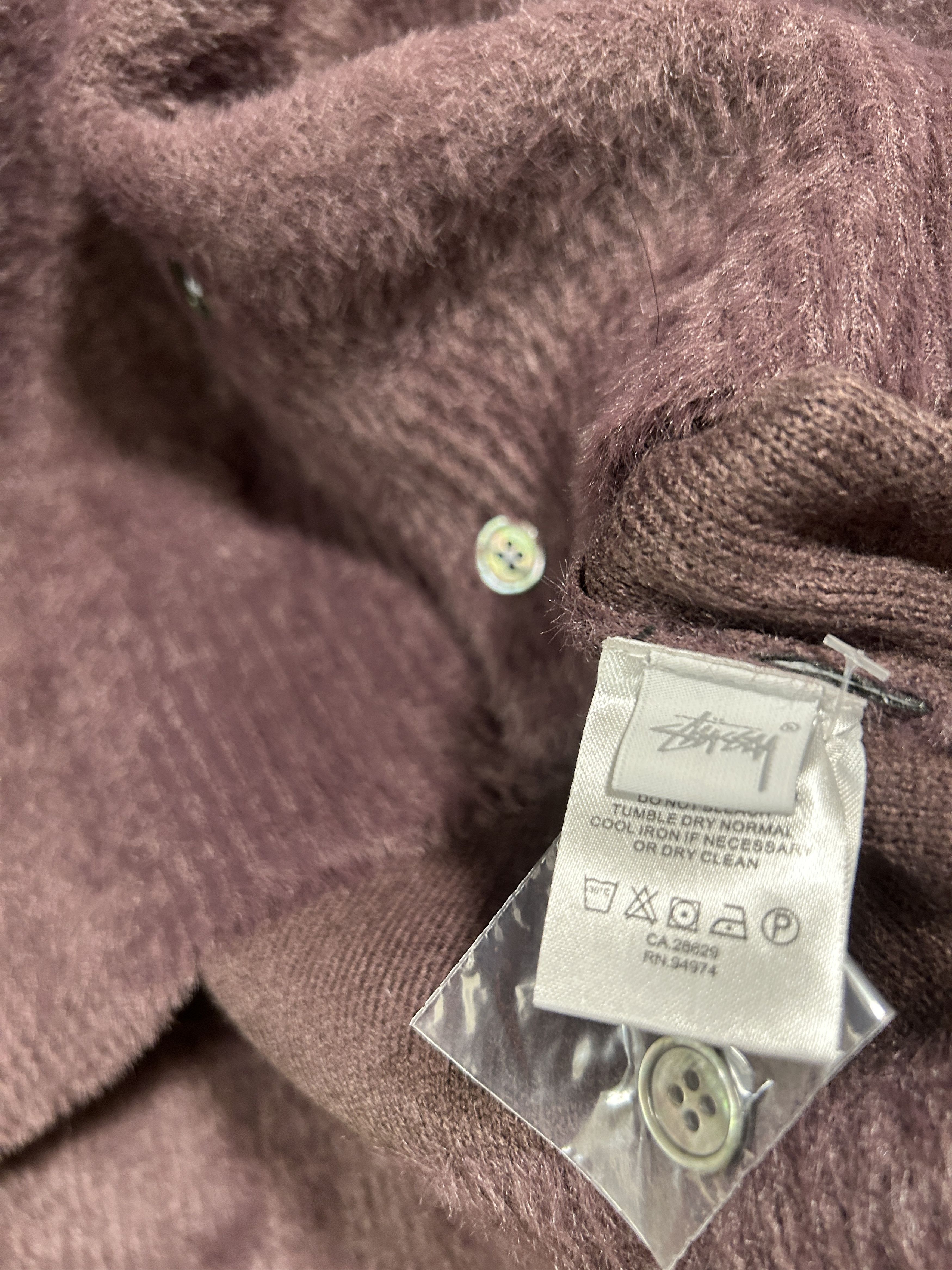 Stussy stussy shaggy cardigan burgundy Size US L / EU 52-54 / 3 - 3 Thumbnail
