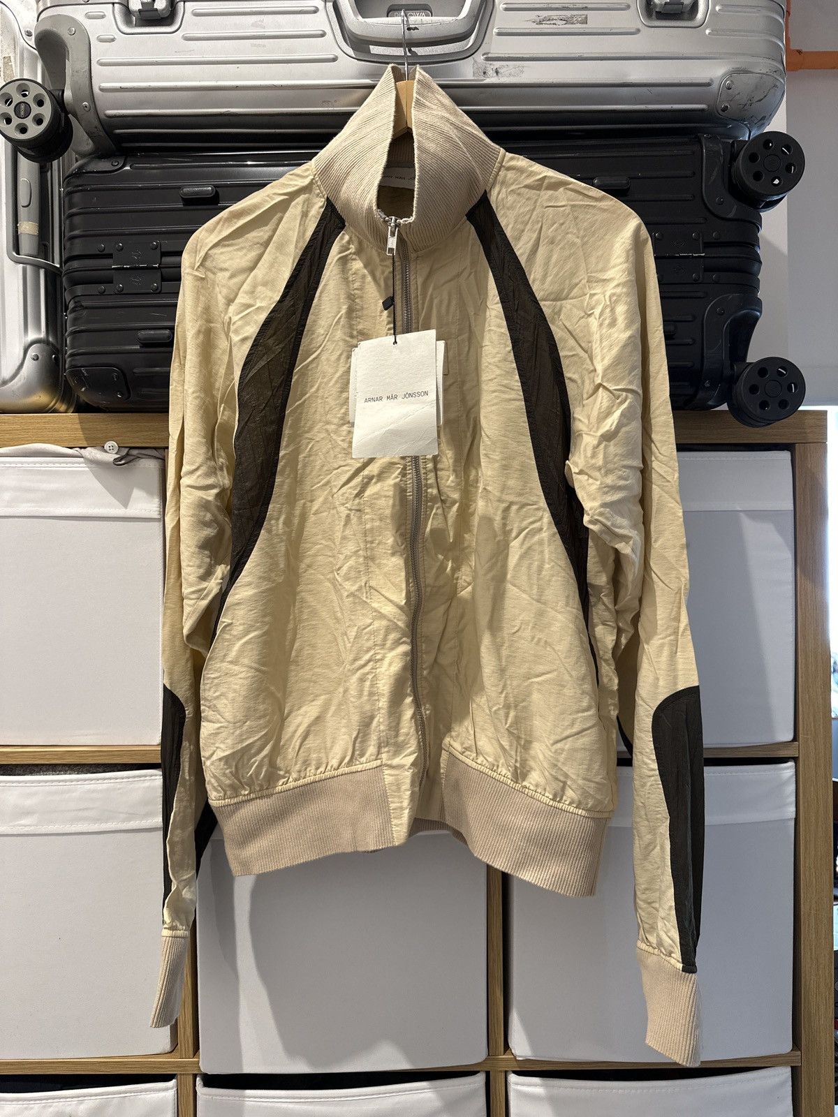 image of Arnar Mar Jonsson Light Track Jacket in Cream, Men's (Size Large)