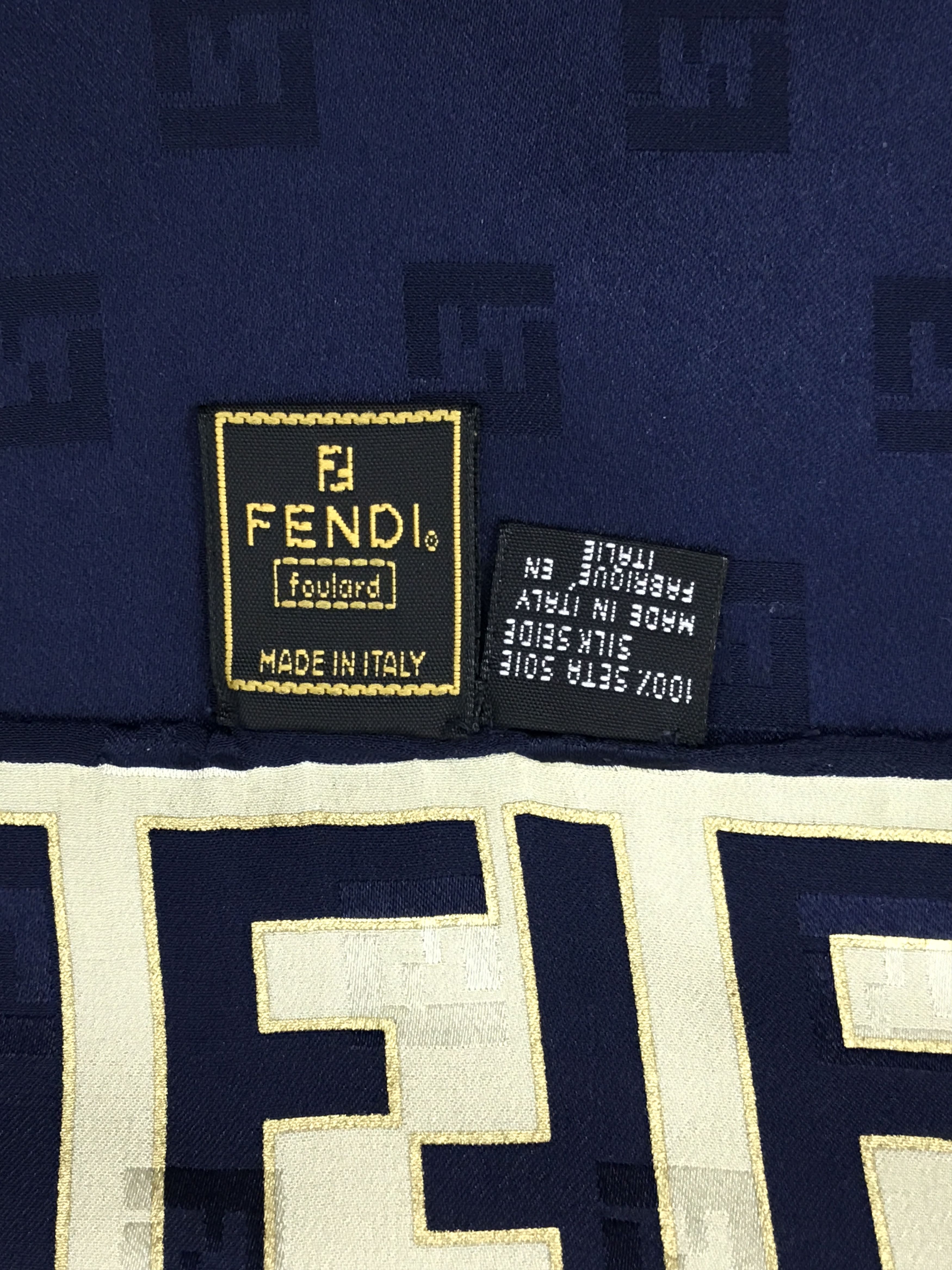 Fendi × Vintage Vintage Fendi Monogram Silk Scarf Size ONE SIZE - 4 Thumbnail
